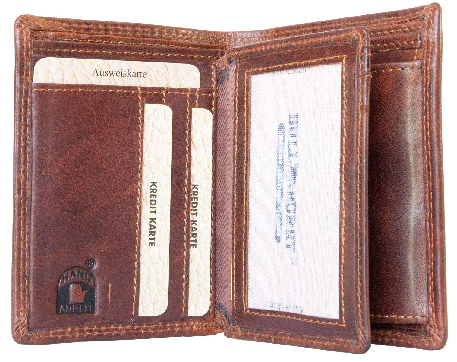 Men's Brown Glazed Genuine Leather RFID Blocking Wallet - Bullburry Premium Bifold Wallet for Men with Data Protection - Perfect for Everyday Carry, Travel & Gift Giving