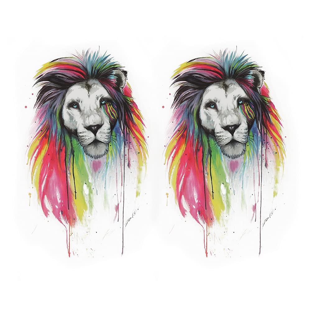 ANGGREK 2-Pack Washable 3D Iron-On Heat Transfer Patches for Clothes - DIY Lion Design No.6 - Perfect for DIY T-Shirt Decoration, Jeans Repair & Kids Clothing Customization