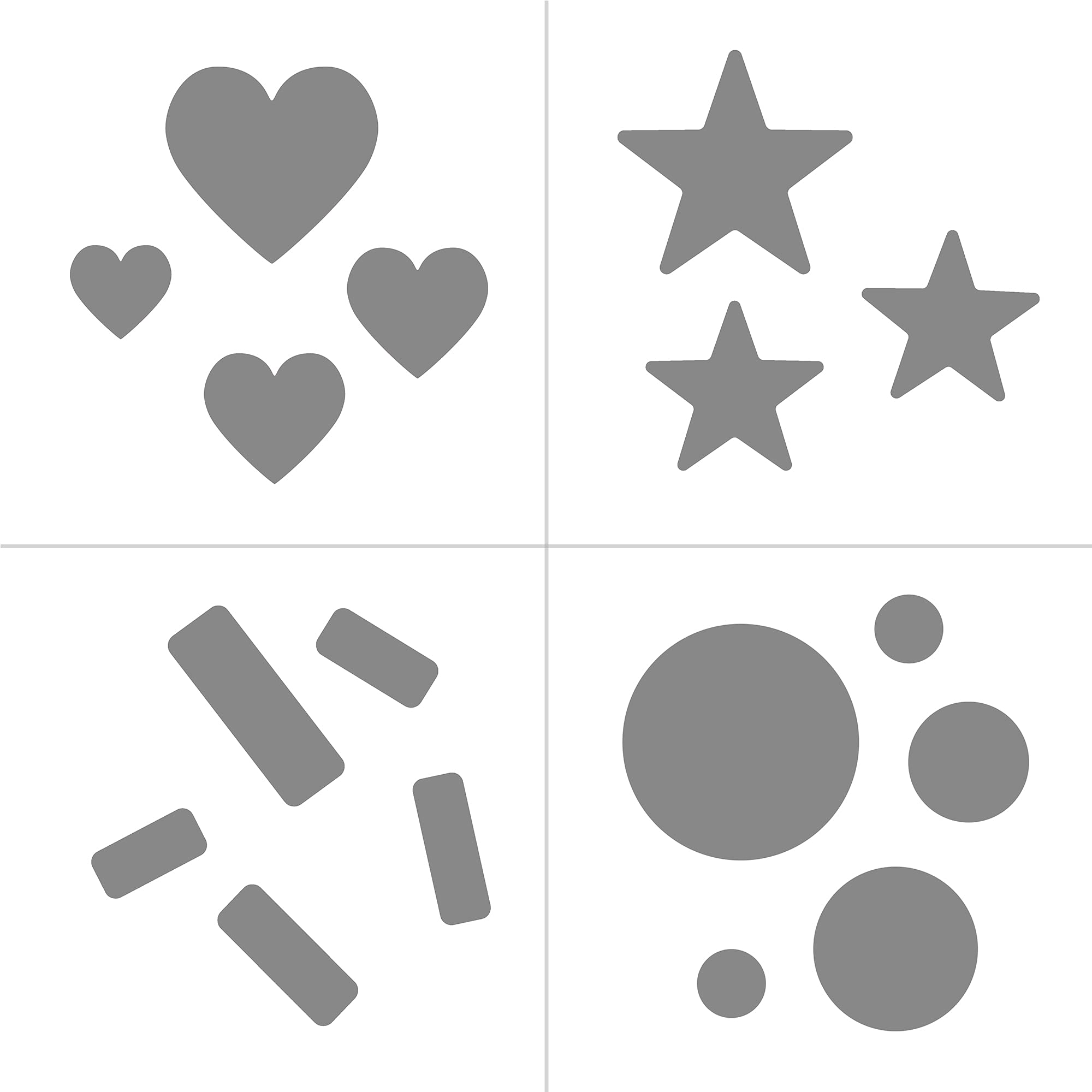 Fiskars 4-Pack Hole Punch Confetti Maker Set - Star, Heart, Circle & Rectangle Shapes for Scrapbooking, Gift Wrapping, Party Decorations - Premium Arts and Crafts Tools for DIY Projects