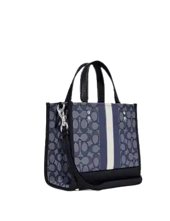 Coach Dempsey Tote 22 - Signature Jacquard Crossbody Bag with Stripe Design & Coach Patch - Perfect for Work, Travel & Everyday Use