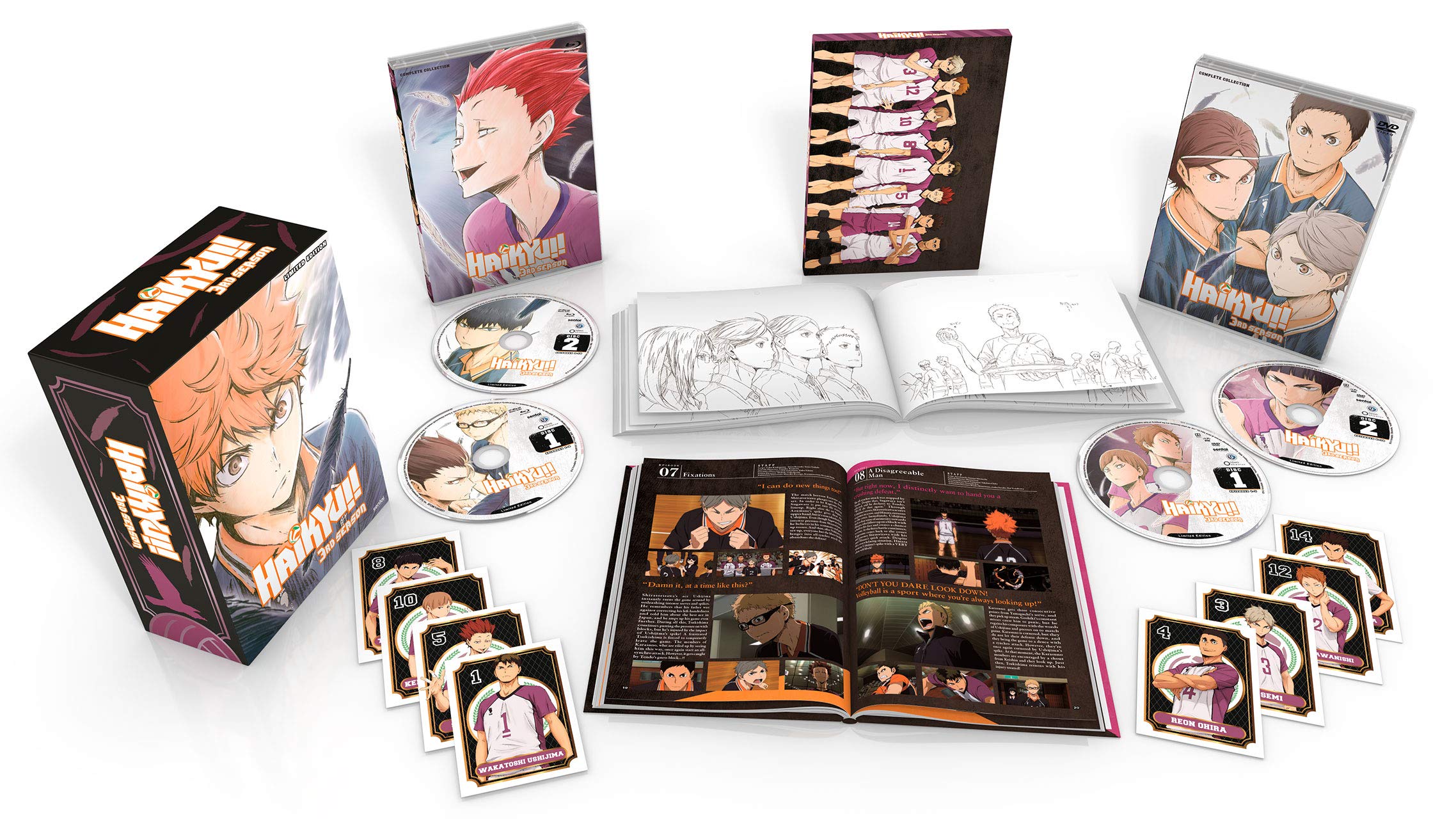Haikyu!! Volleyball Anime Season 3 Premium Box Set - Complete DVD/Blu-ray Collection with Bonus Content - Perfect for Anime Fans and Sports Enthusiasts
