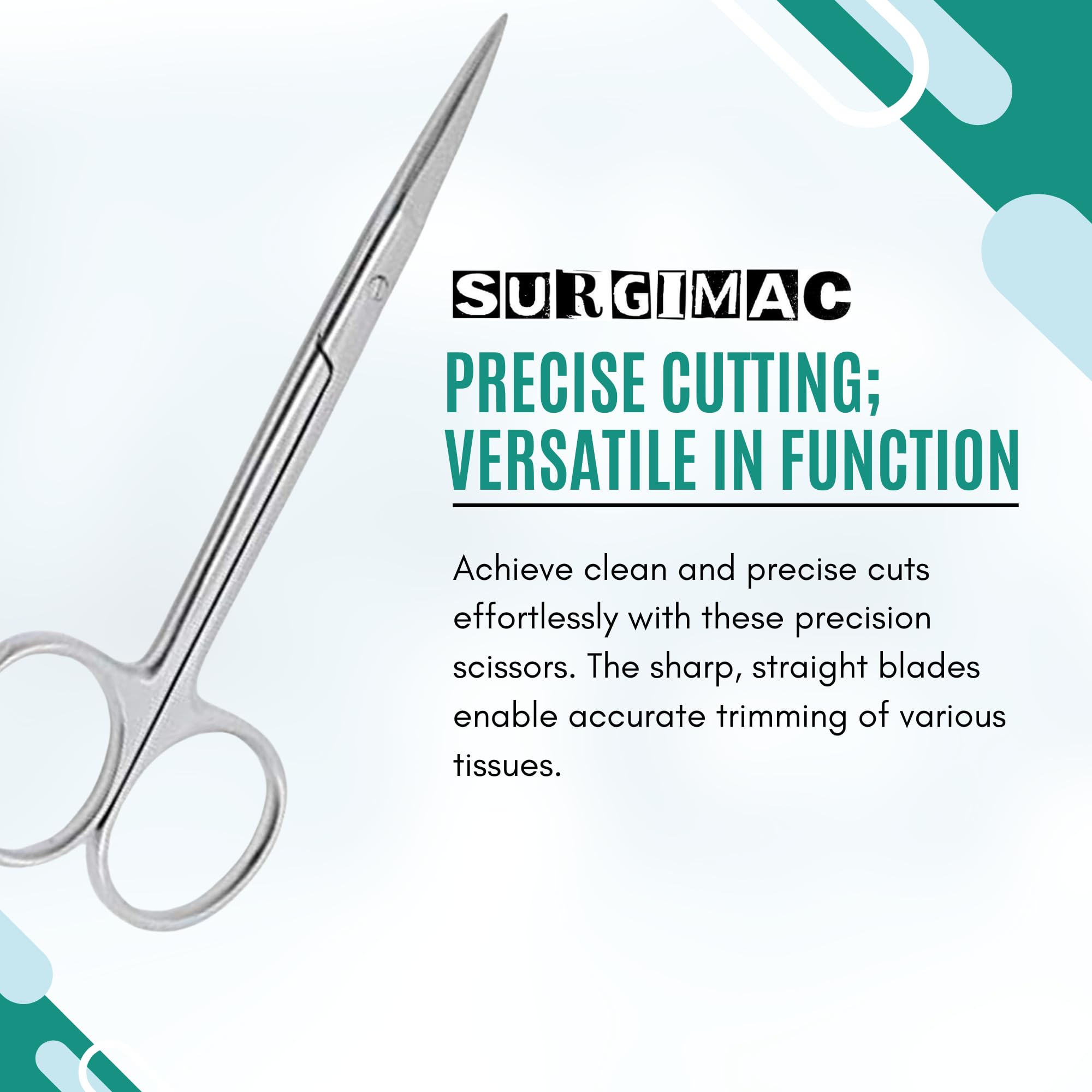 **Premium Iris Scissors - Straight Tip Sharp Dissection Scissors for Precision Cutting - Non-Slip Grip Surgical & Dental Instruments - Ideal for Medical, Crafting & Detailed Work**    **使用场景:** Perfect for ophthalmology, dentistry, crafting, embroidery, and detailed precision cutting tasks.