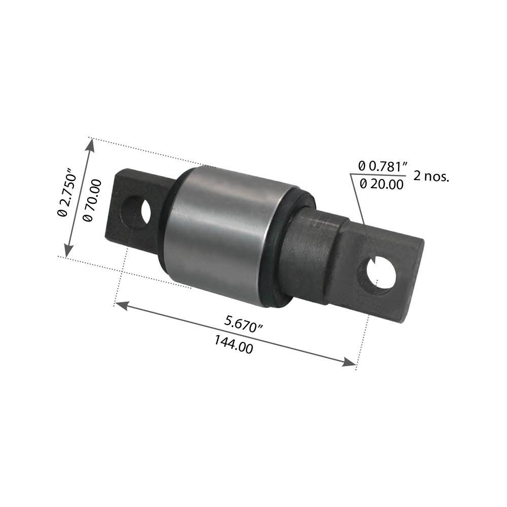 Fortpro Torque Rod Bush - Offset Straddle Replacement for HDK 46737 000L & F184226 | Heavy-Duty Suspension Upgrade for Trucks & Trailers