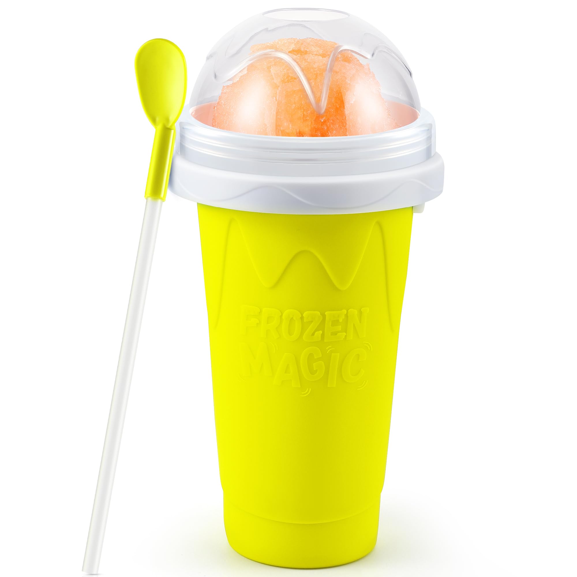 Tgosomt Slushy Cup - TikTok Viral Frozen Magic Slushie Maker for Kids & Adults | DIY Ice Cream & Frozen Drinks Maker | Fun Summer Cool Gadget (Yellow) - Perfect for Pool Parties, BBQs & Backyard Fun