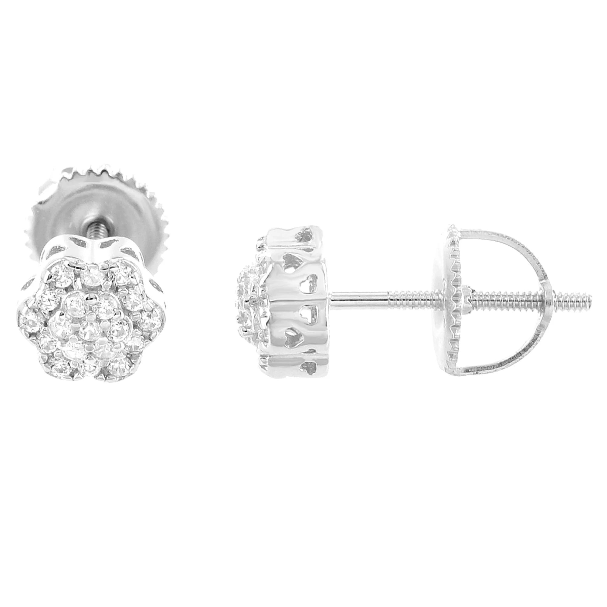Moissanite Earrings for Women - 925 Sterling Silver Cluster Stud Earrings with Screw Back - Perfect for Weddings, Parties & Everyday Elegance