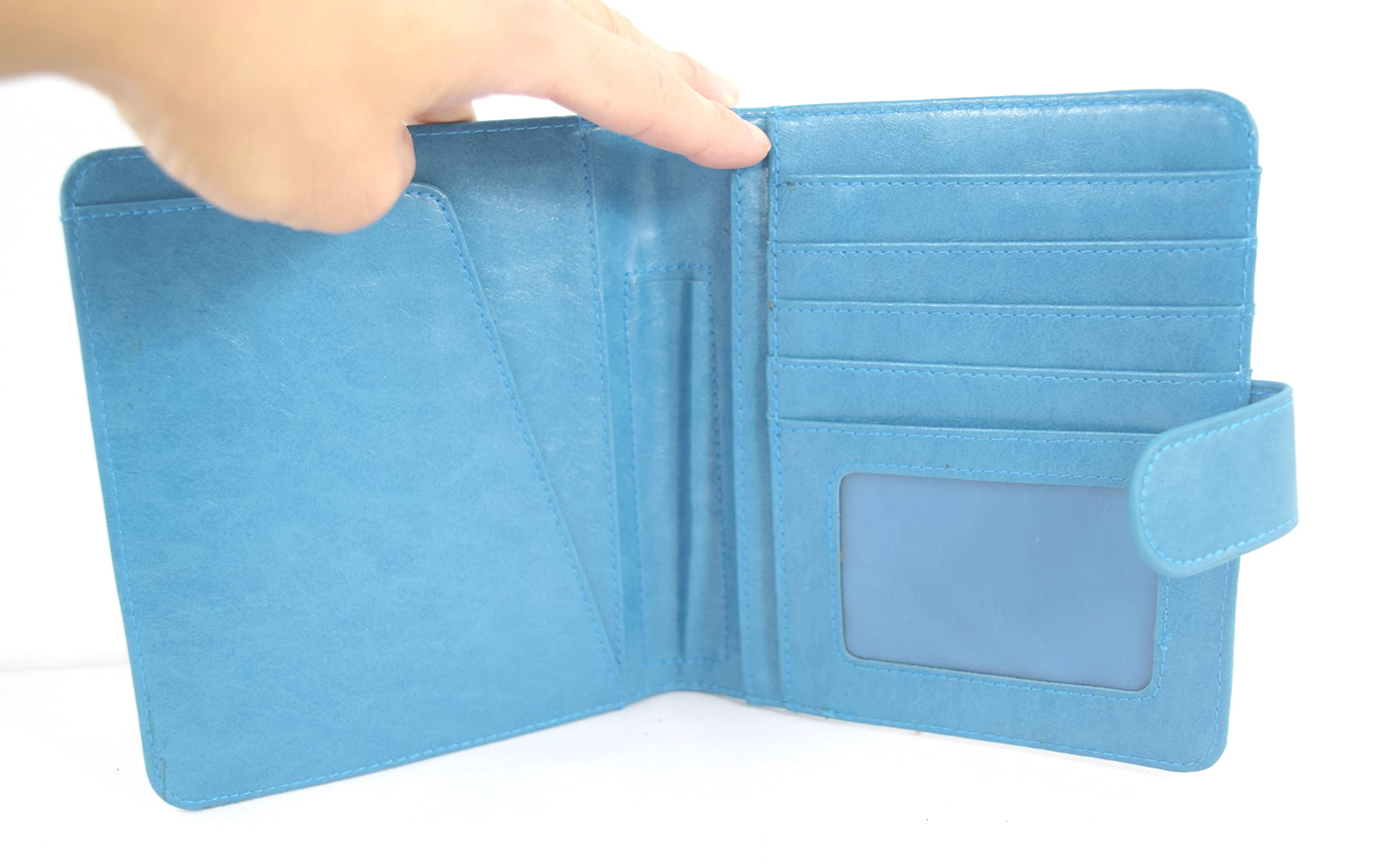 Blue Cherries Embroidered RFID Blocking Travel Passport Wallet - All-in-One Organizer for Passport, Credit Cards & Cash - Perfect for International Travel, Vacations & Business Trips