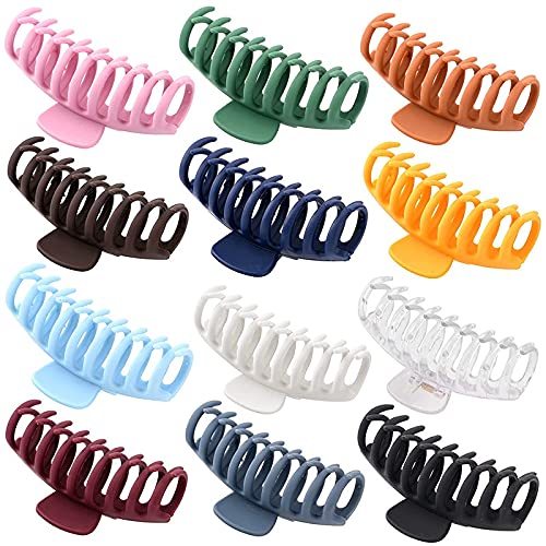 Staila 12 Pack Large Hair Claw Clips for Women - Non-Slip Matte Banana Clips with Strong Hold for Thin & Thick Hair | Perfect for Updos, Ponytails & Everyday Hairstyles