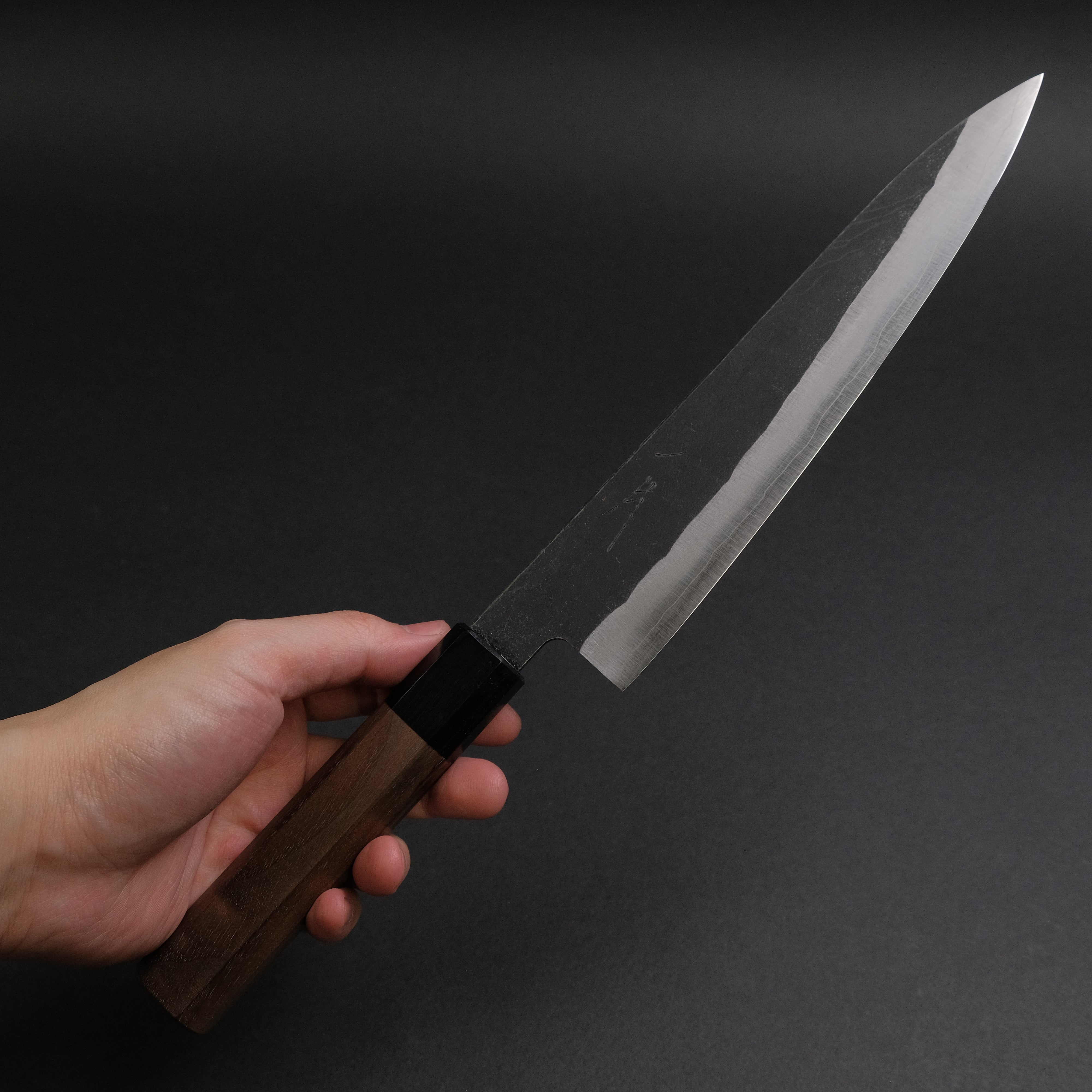 Hitohira Harima Blue Super Stainless Clad Gyuto 210mm Japanese Chef Knife with Walnut Handle - Professional Kitchen Tool for Slicing, Dicing, and Chopping Vegetables, Meat, and Fish