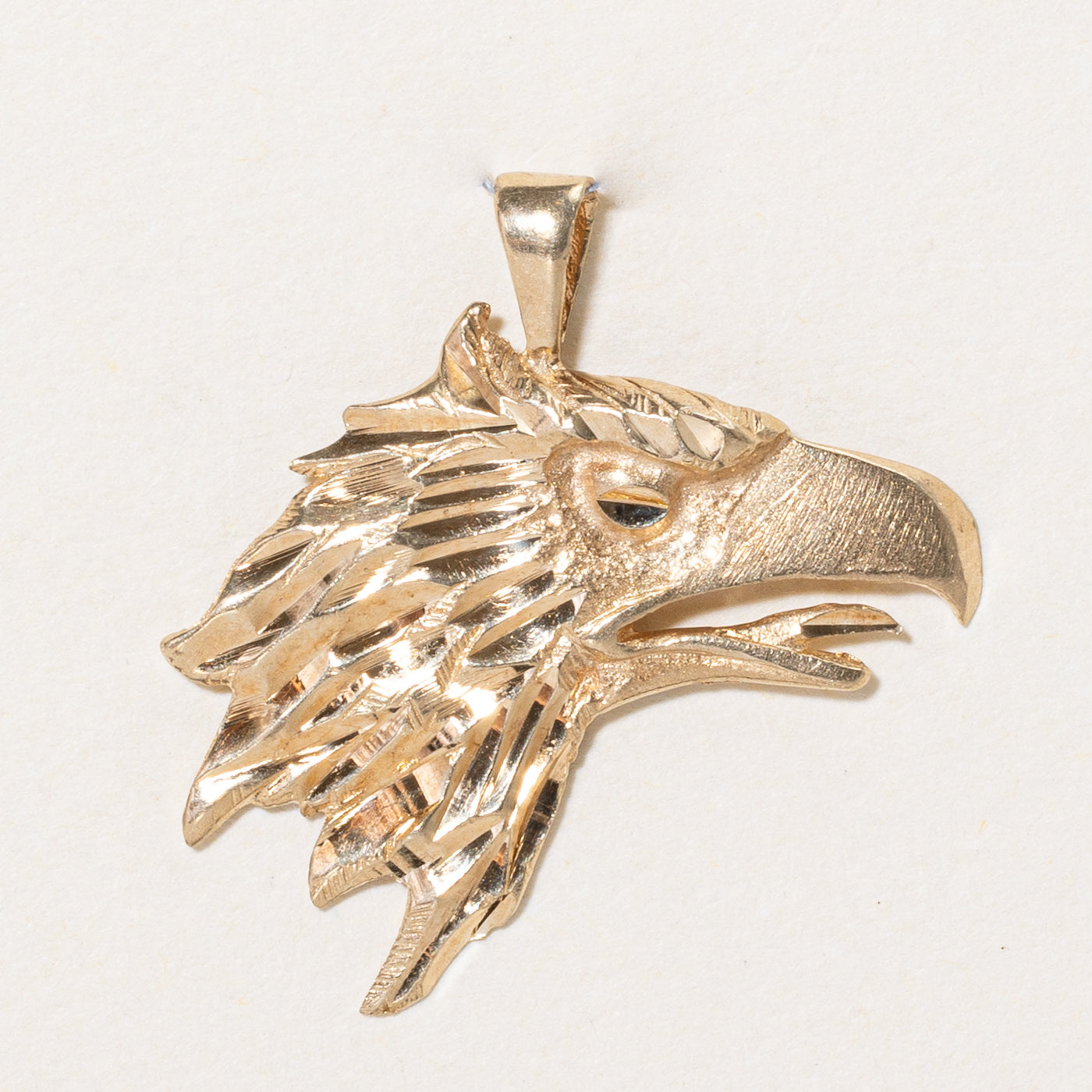 10K Yellow Gold Eagle Head Pendant Necklace for Men & Women - Elegant Jewelry Gift for Birthday, Anniversary & Special Occasions