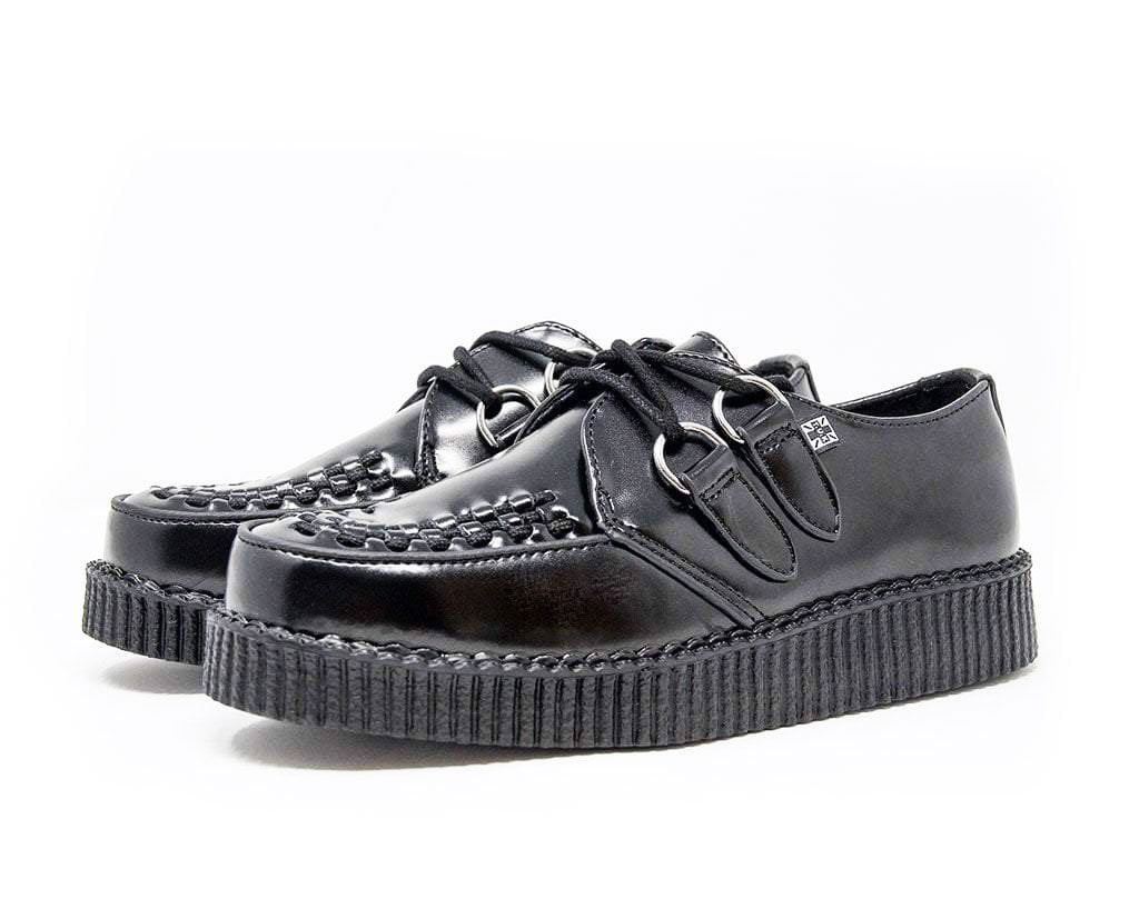 Black Leather Viva Low Creeper Shoes - Comfortable Slip-On Loafers for Men & Women | Perfect for Casual Wear, Office & Driving