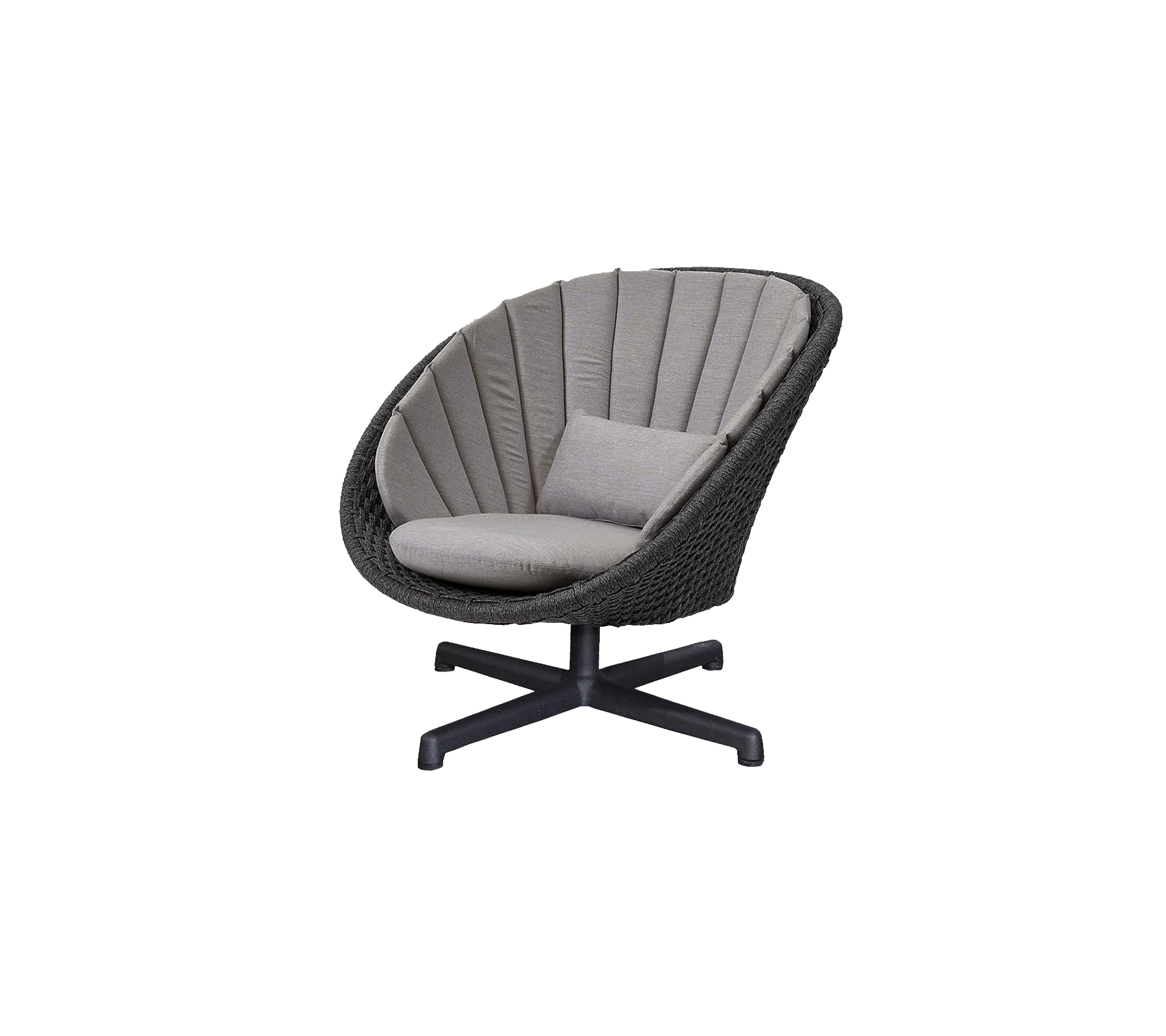 Peacock Lounge Chair with Swivel Aluminum Base - Modern Accent Chair for Living Room, Bedroom, or Office - Perfect for Relaxing, Reading, and Lounging