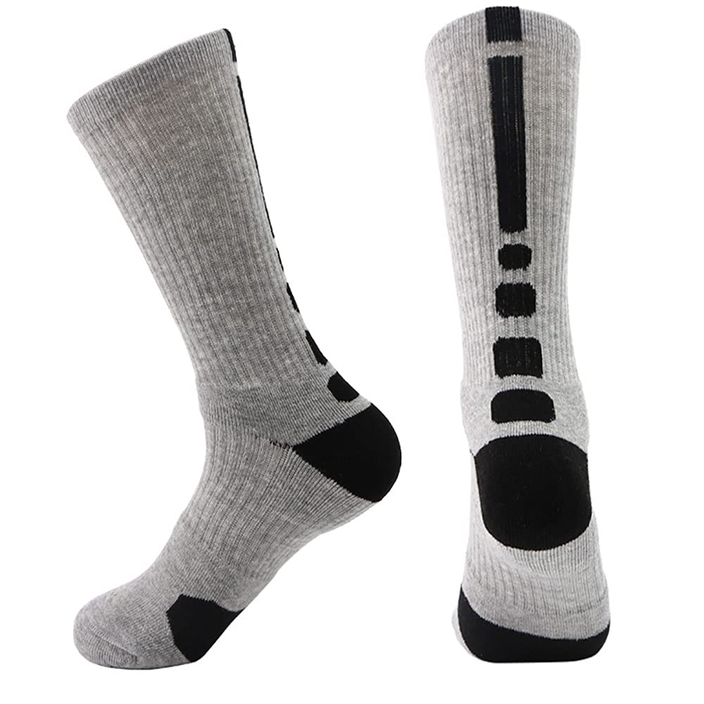 Premium 3-Pair High Tube Sports Socks for Badminton, Running & Outdoor Activities - Moisture Wicking, Non-Slip, Brushed Cotton Crew Socks (US Size 7-10) - Perfect for Gym Workouts, Hiking & Casual Wear