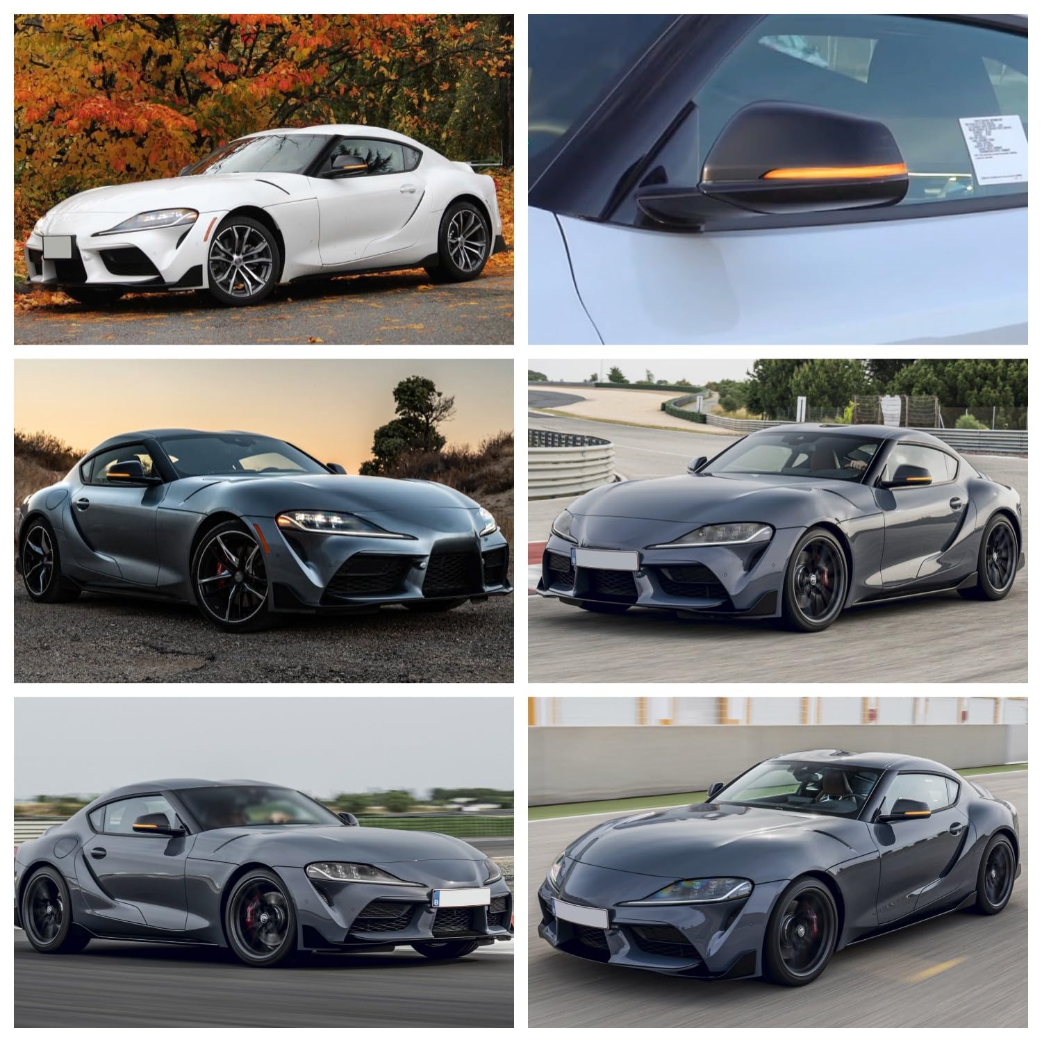 Smoked LED Sequential Turn Signal Lights for 2020-2023 Toyota GR Supra - Dynamic Side Mirror Indicator Accessories with Marker Lamps | Enhanced Visibility & Safety for Night Driving & Lane Changes