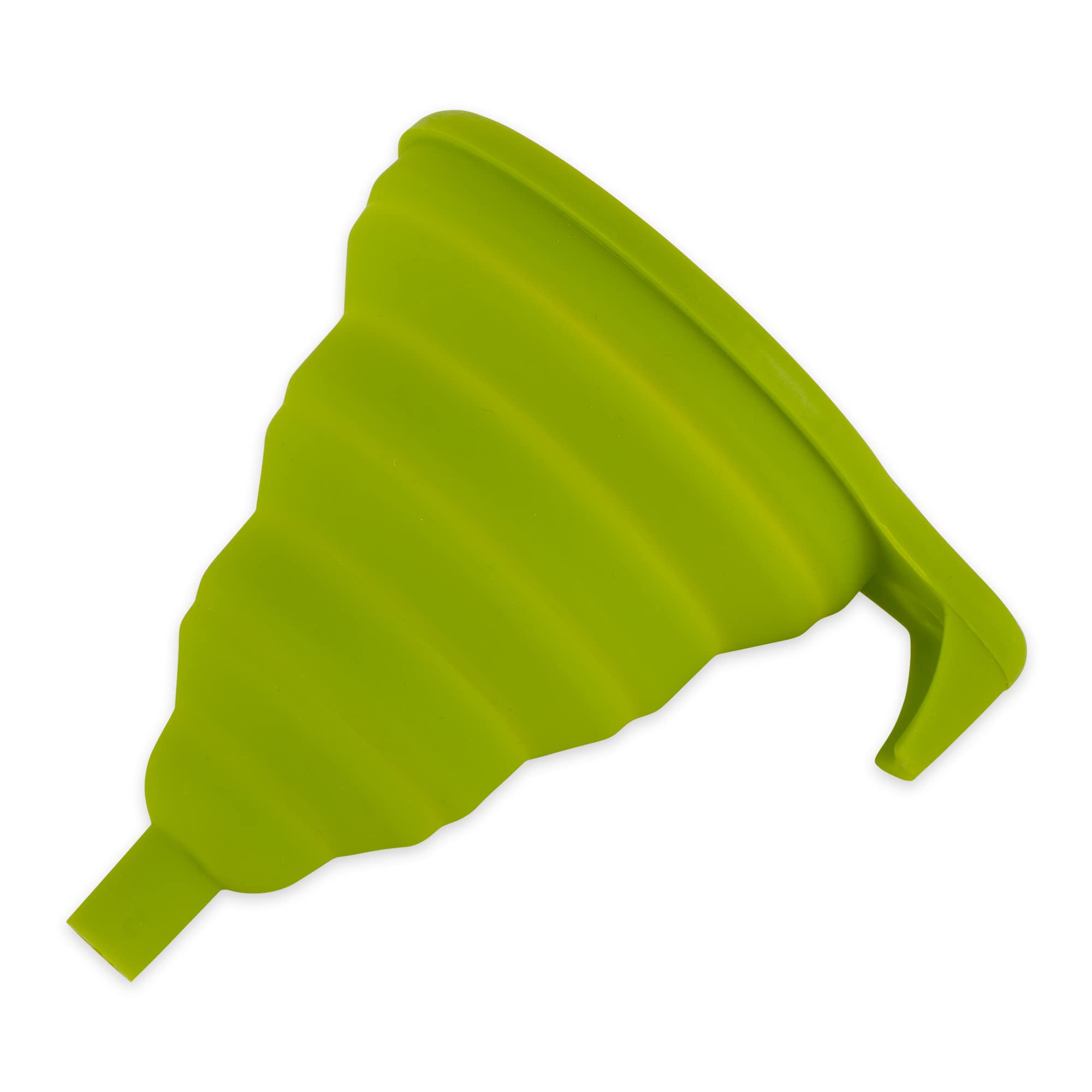RSVP International Collapsible Silicone Funnel - Dishwasher Safe, BPA-Free Kitchen Tool (5.25x4.25x5.75 Inches) - Perfect for Baking, Cooking, Oil Transfer & Home Brewing - Green