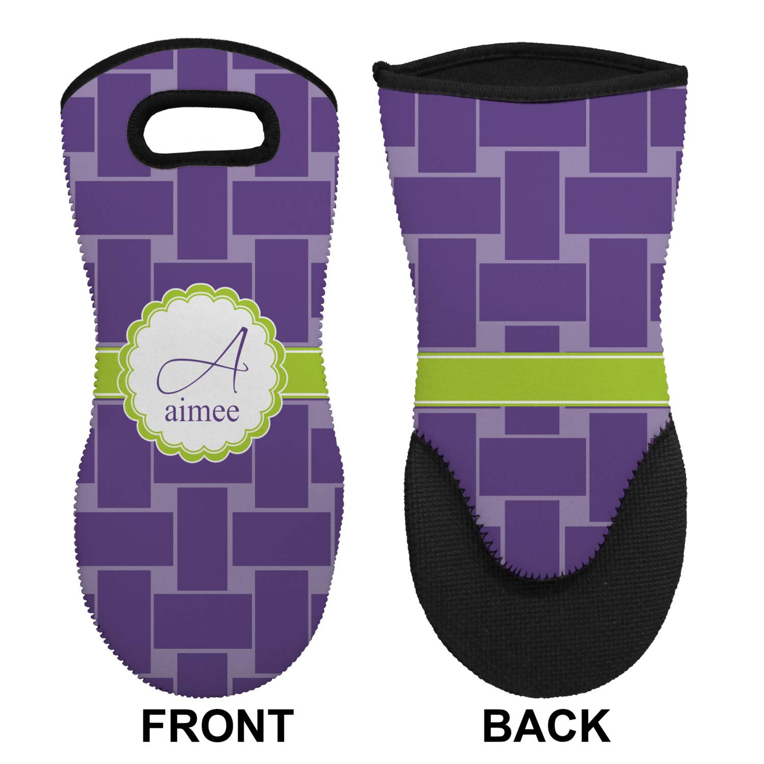 Custom Personalized Waffle Weave Neoprene Oven Mitt with Name & Initial - Heat Resistant Kitchen Glove for Baking, Grilling, Cooking - Perfect Gift for Chefs & Home Cooks
