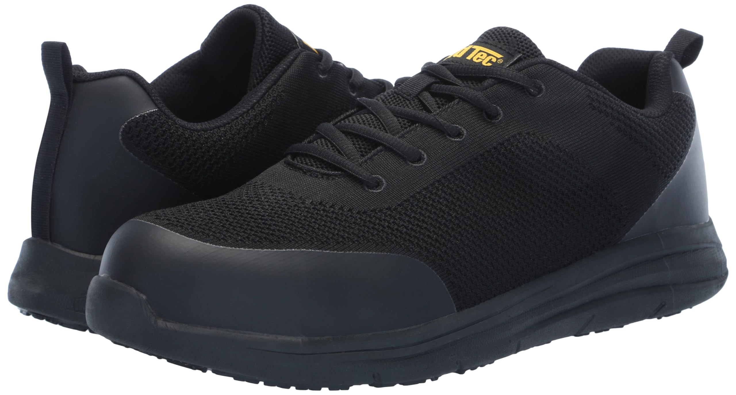Ad Tec Men's Lightweight Non-Slip Black Work Sneakers - Industrial Safety Shoes for Construction, Warehouse & Outdoor Work