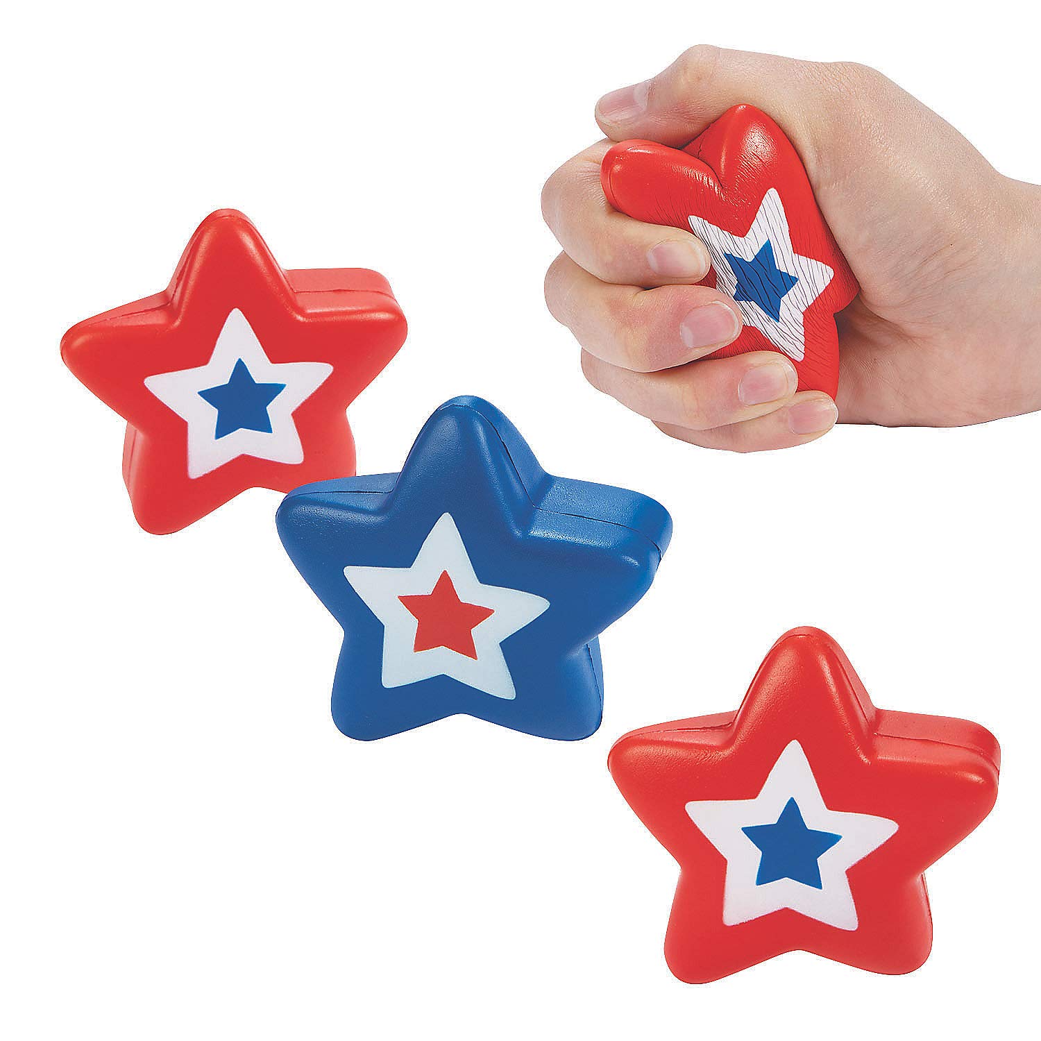 12-Piece Patriotic Stress Stars - Fun & Relieving Sensory Fidget Toys for Kids & Adults - Perfect for Anxiety Relief, Office, Classroom & Travel