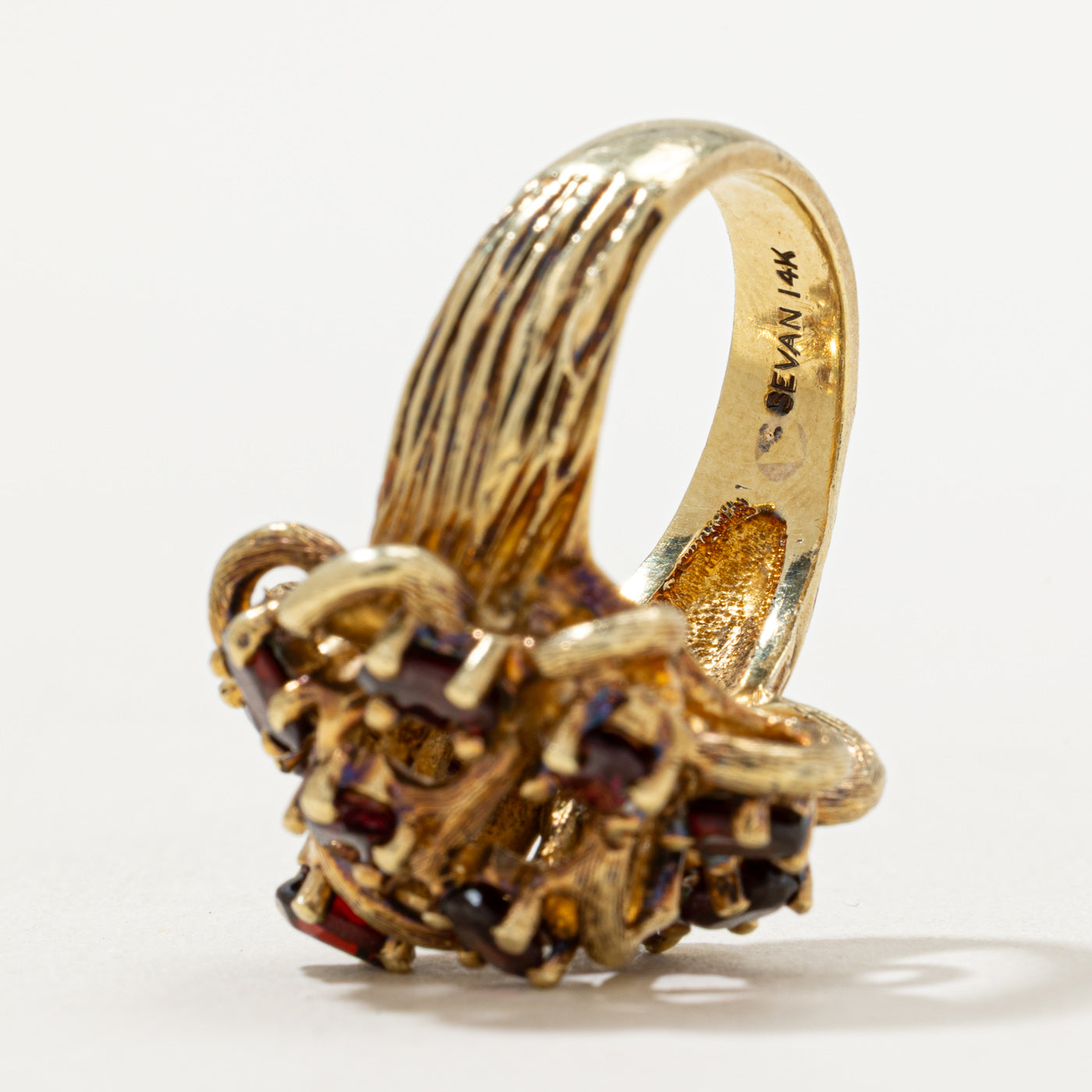 Garnet Cluster Cocktail Ring - 2.50 Carat Total Weight (CTW) - Size 6.25 - Elegant Statement Jewelry for Parties, Weddings & Special Occasions
