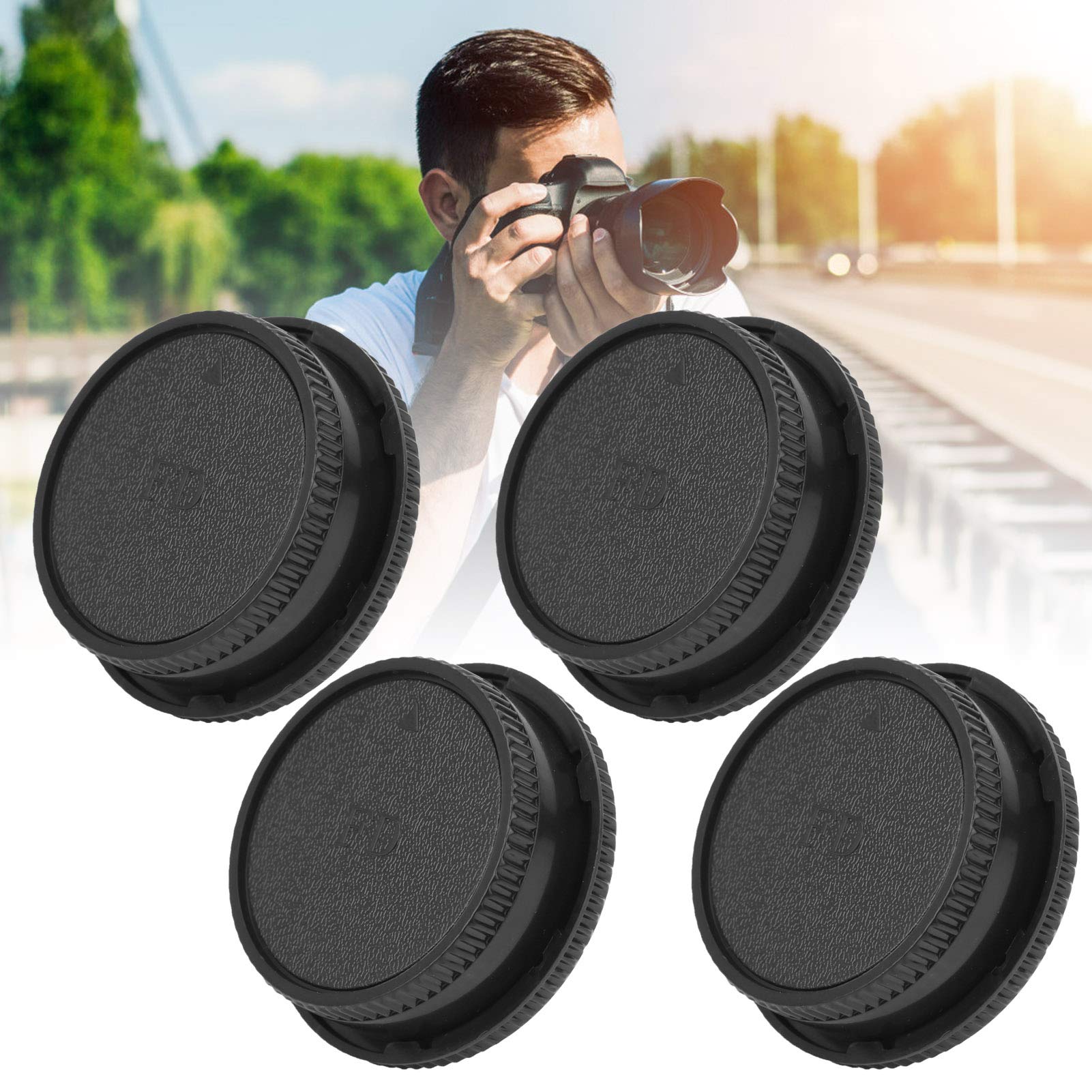 4-Piece Camera Lens Cap Set - Front Body & Rear Lens Covers for Canon FD Mount | Dust Protection for DSLR & Mirrorless Cameras | Perfect for Travel, Studio & Outdoor Photography
