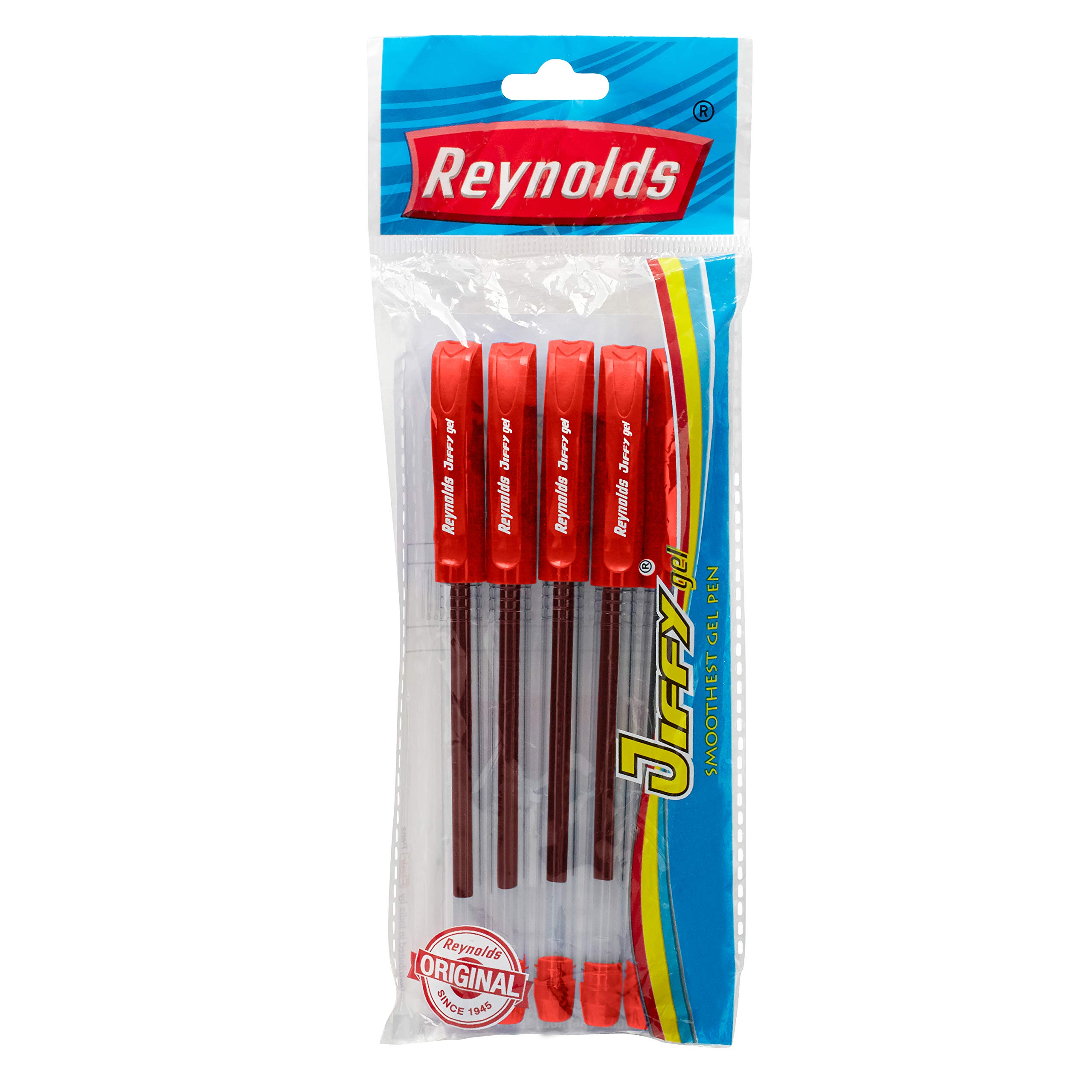 Reynolds Jiffy 0.5mm Needle Point Gel Pens - 40 Pack Red Ink Fine Point Pens for Smooth Writing, Note Taking & Art Projects (Fast Shipping from India)