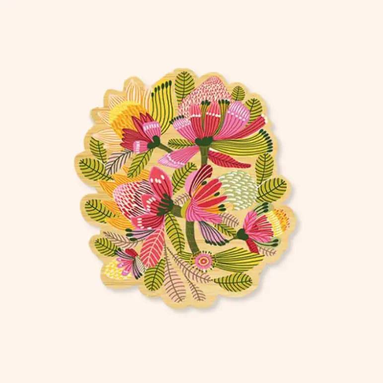 Exquisite Wild Protea Flower Wooden Brooch - Handcrafted Floral Pin for Women - Perfect for Weddings, Parties & Fashion Accessories