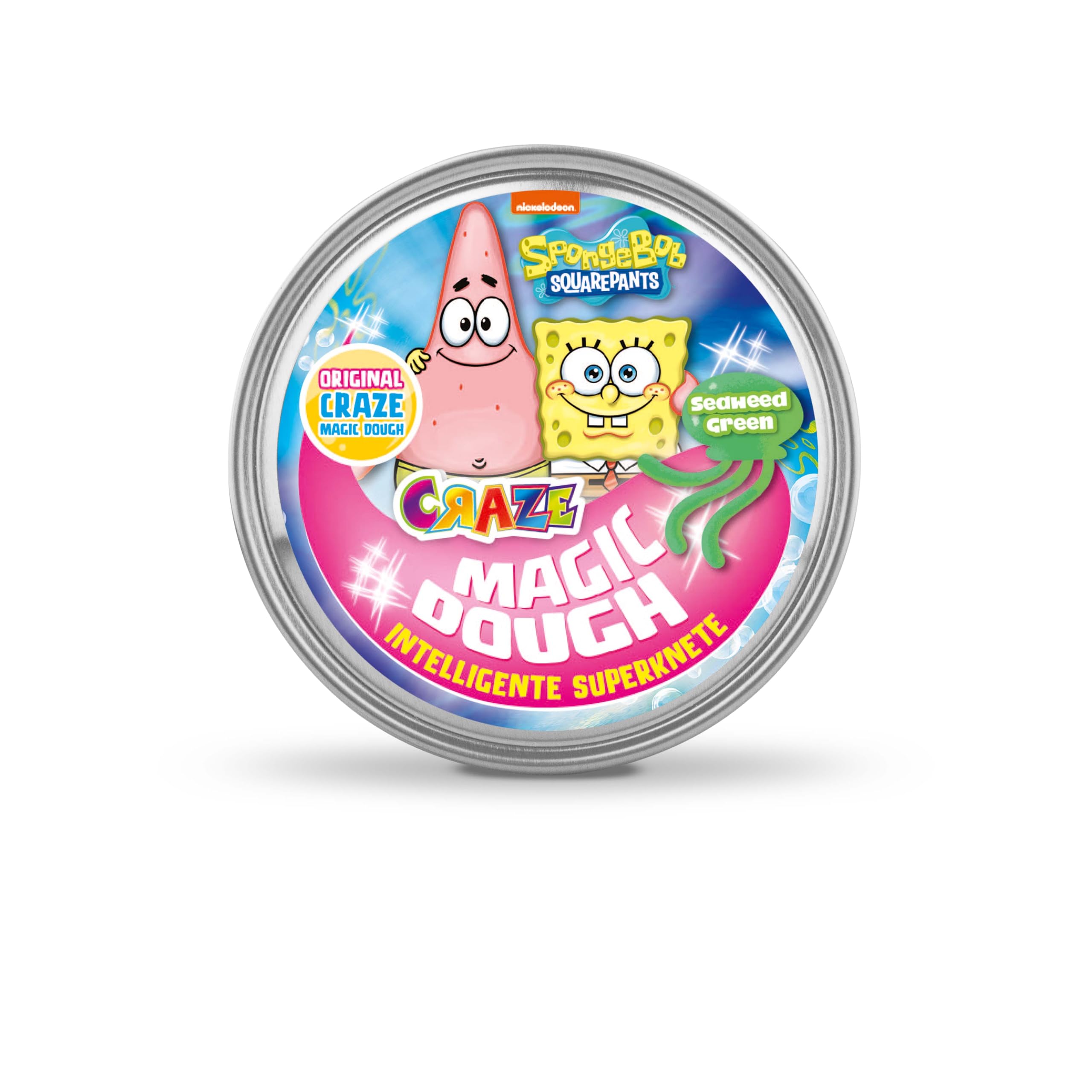SpongeBob Magic Dough - 70g Box - Non-Toxic & Gluten-Free Modeling Clay for Kids - 3 Color Variants - Creative Play & Stress Relief - Perfect for Birthday Gifts, Classroom Activities & Sensory Play