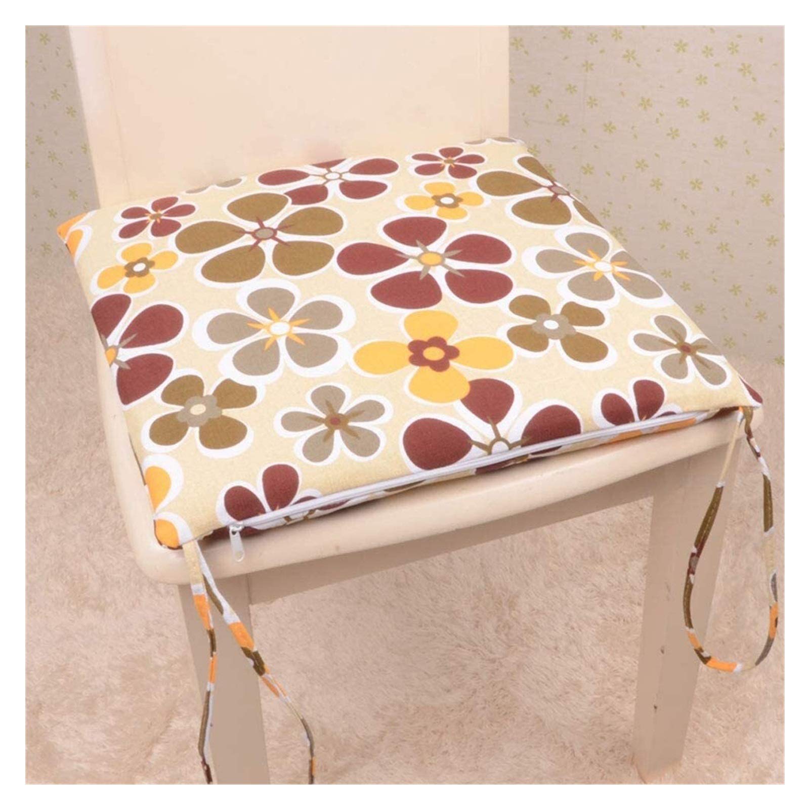 Premium Non-Slip Square Chair Cushions (45x45cm) - Cotton Dining Chair Seat Pads with Ties, Black & White Striped Decorative Back Cushion for Home, Office, Garden & Car Use - Comfortable Support for Chairs, Sofas and Outdoor Seating