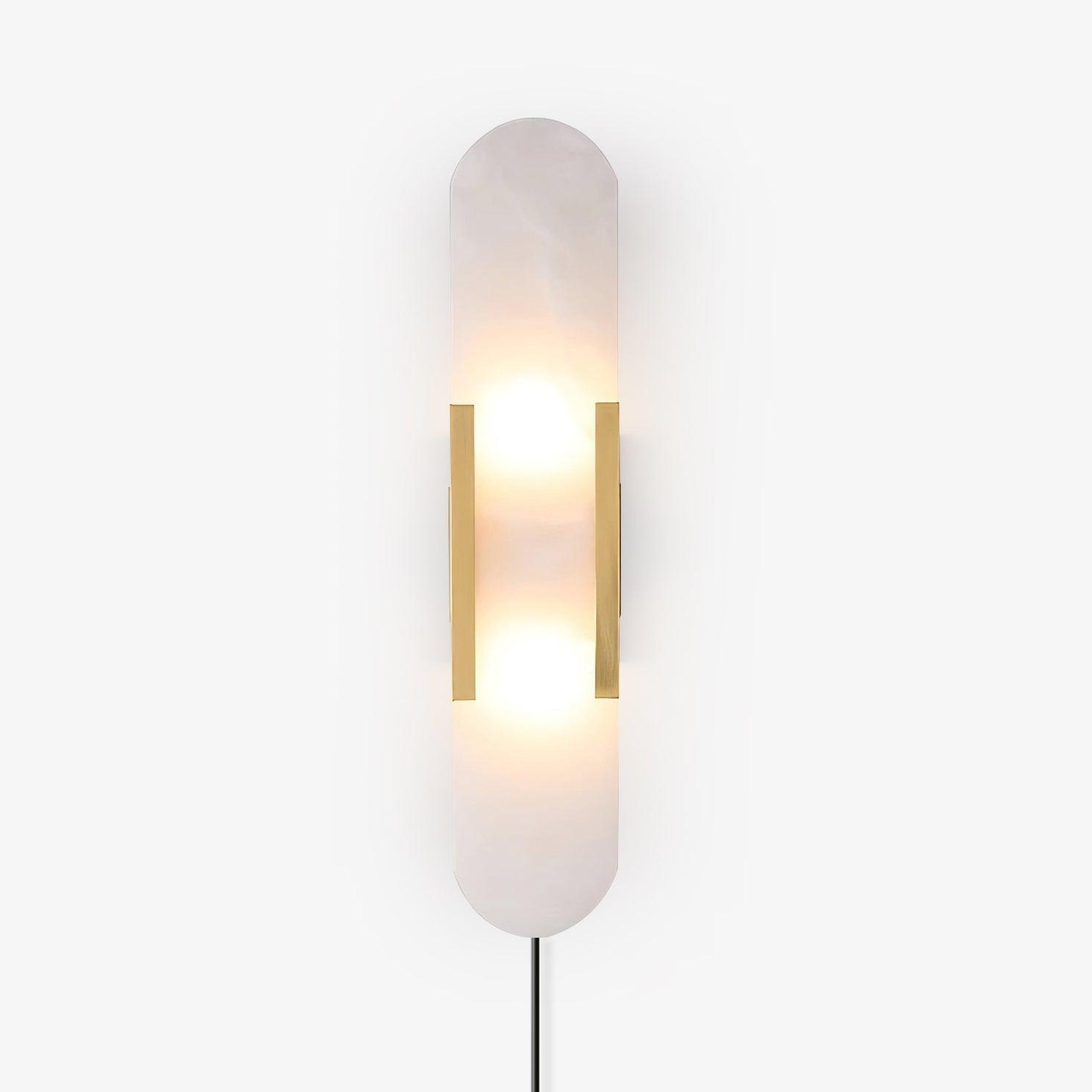Melange Elongated Plug-in Wall Sconce Light - Modern Plug in Wall Lamp for Bedroom, Living Room & Hallway Lighting