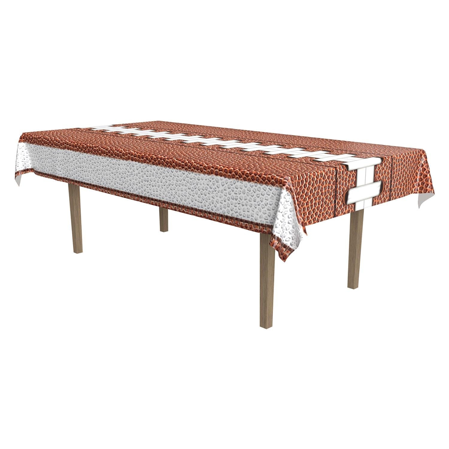 12 Pack Beistle Football Party Table Covers - Waterproof Disposable Tablecloths for Football Game Tailgate, Super Bowl Party, and Sports Themed Events