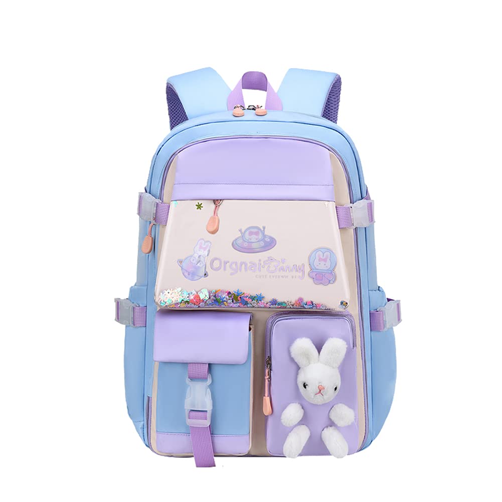 Cute Bunny Backpack for Girls - Kawaii Rabbit School Backpack with Large Capacity & Multiple Pockets | Stylish Bookbag for School, Travel & Everyday Use | Perfect Gift for Kids & Teens