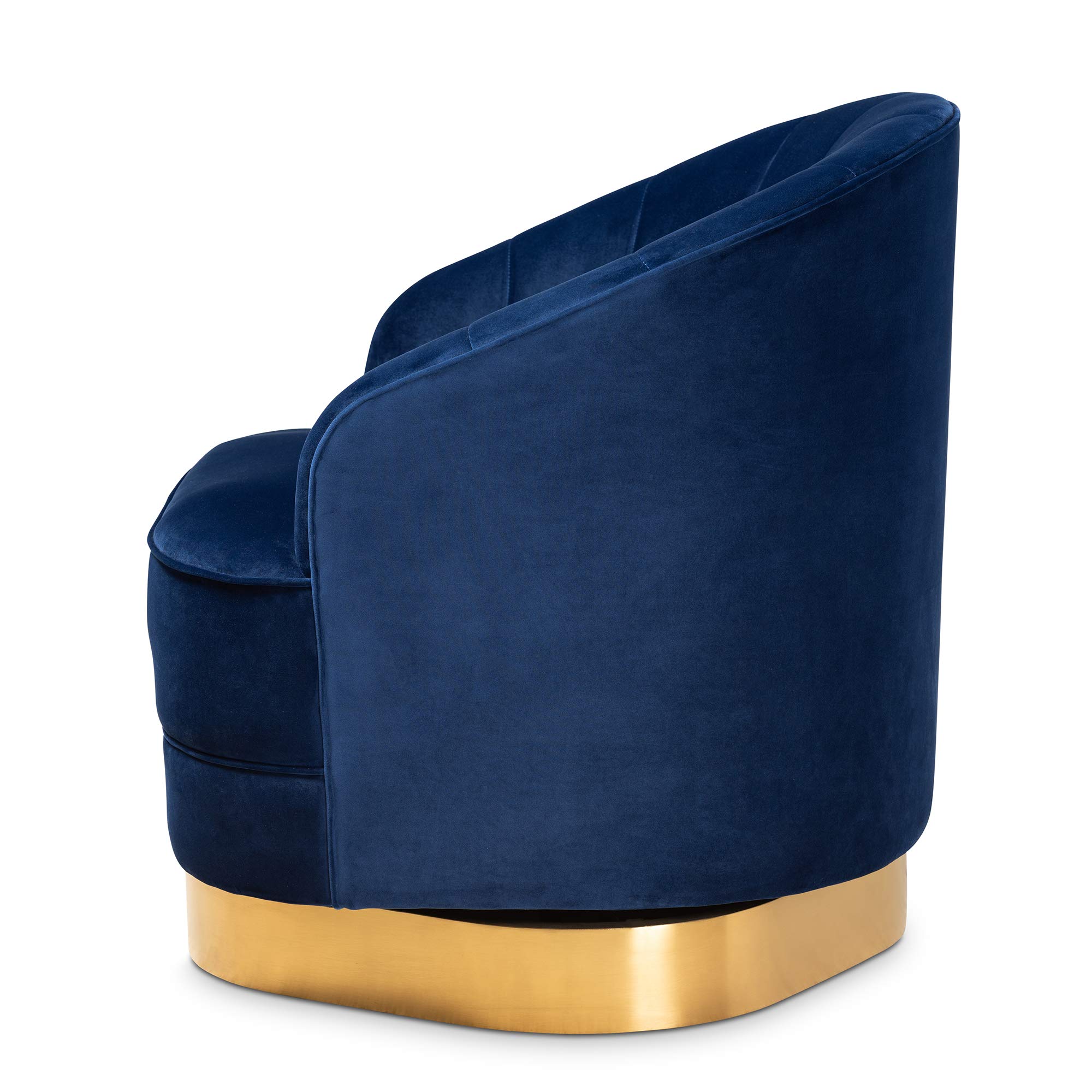 Baxton Studio Chairs - Royal Blue & Gold Accent Chairs for Living Room, Bedroom, or Office Decor