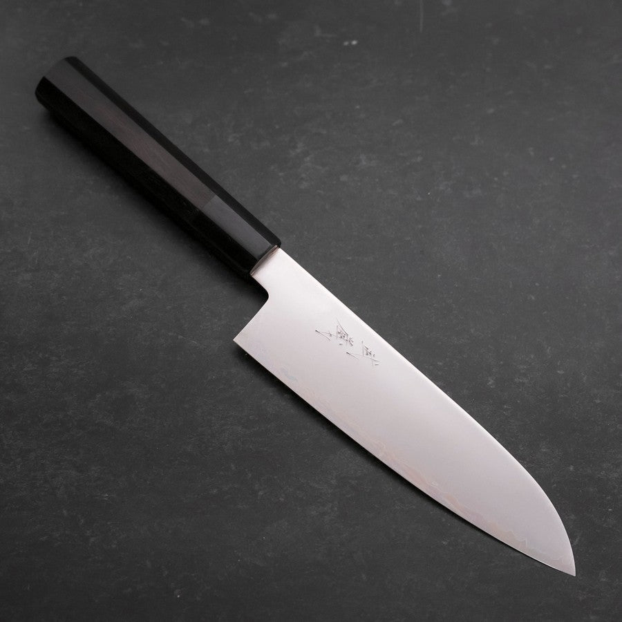 Premium Santoku Knife 170mm - Chromax Steel Blade with Polished Buffalo Ebony Handle - Perfect for Slicing, Dicing & Chopping Vegetables, Meat & Fish - Ideal for Home Chefs & Professional Kitchens