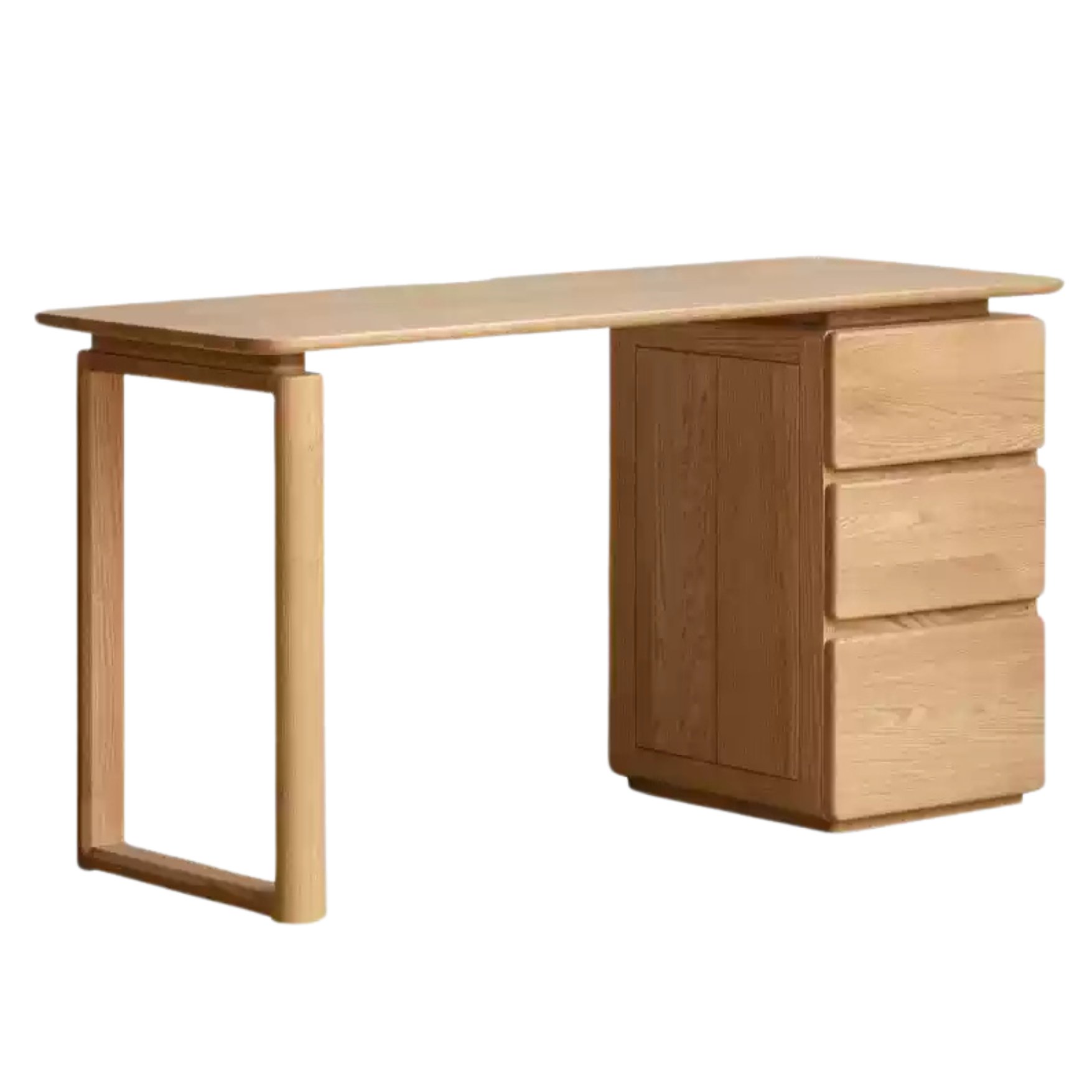 55.1x22x29.5 inch / 140x56x74.8 cm / Natural wood color / combination desk
