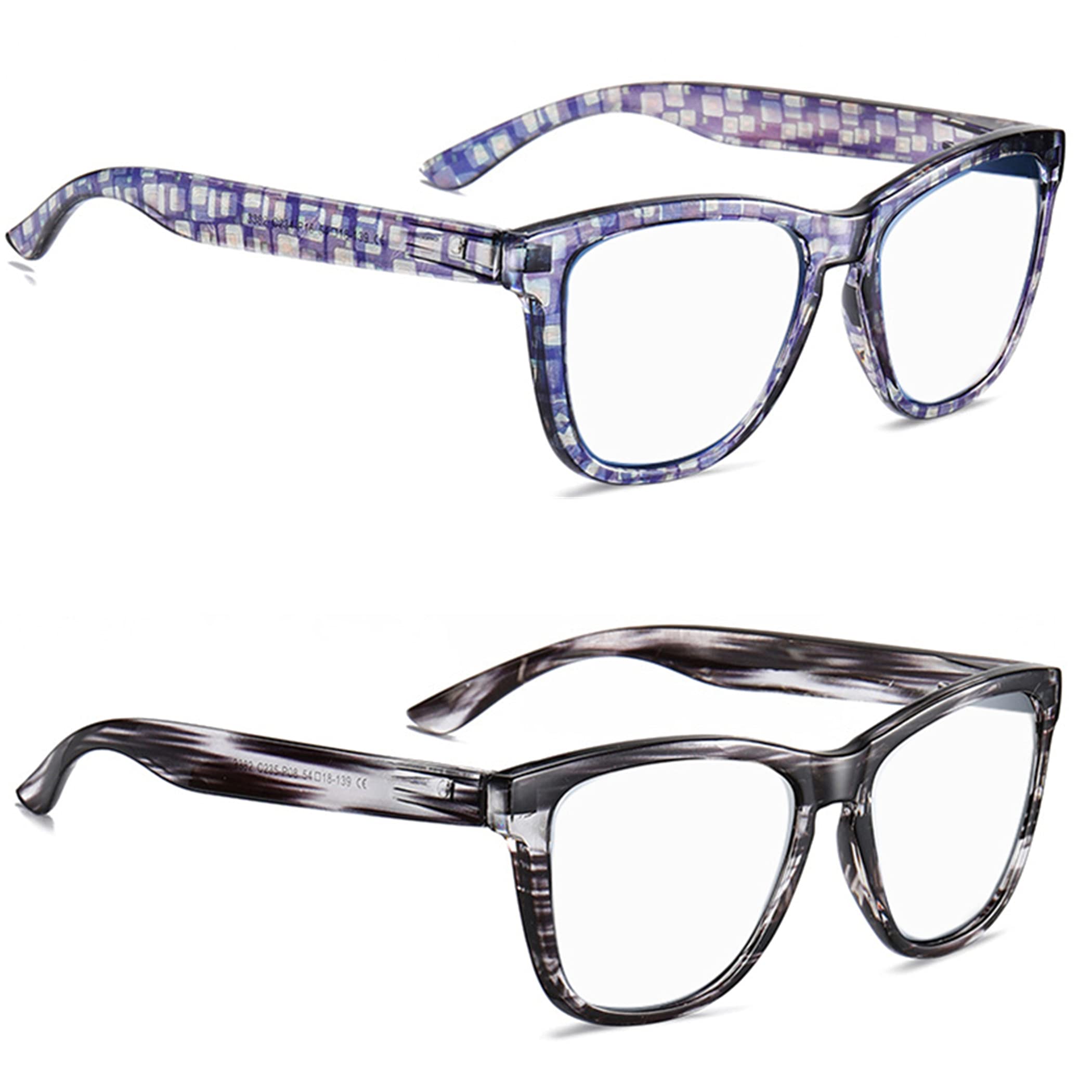 Bullabulling Square Fashion Anti-Blue Light Reading Glasses for Men & Women – Computer Glasses for Office Work, Gaming & Screen Time Protection
