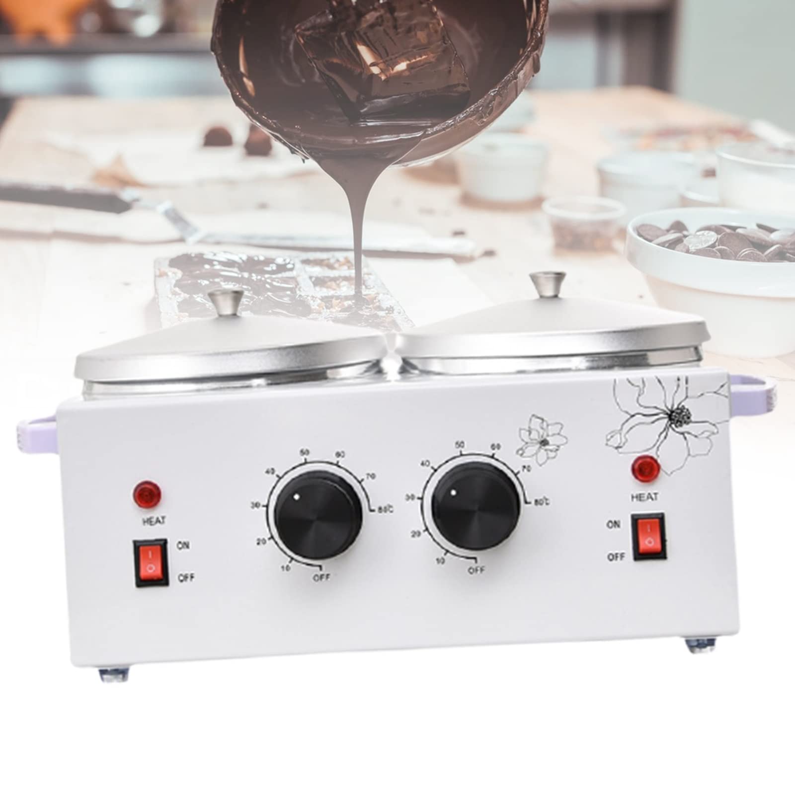 Niligan Electric Chocolate Melting Pot - Non-Slip Handle Warmer for Chocolate, Candy, Butter & Cheese - Perfect for Baking, Dessert Making & Candy Crafting (Size B)
