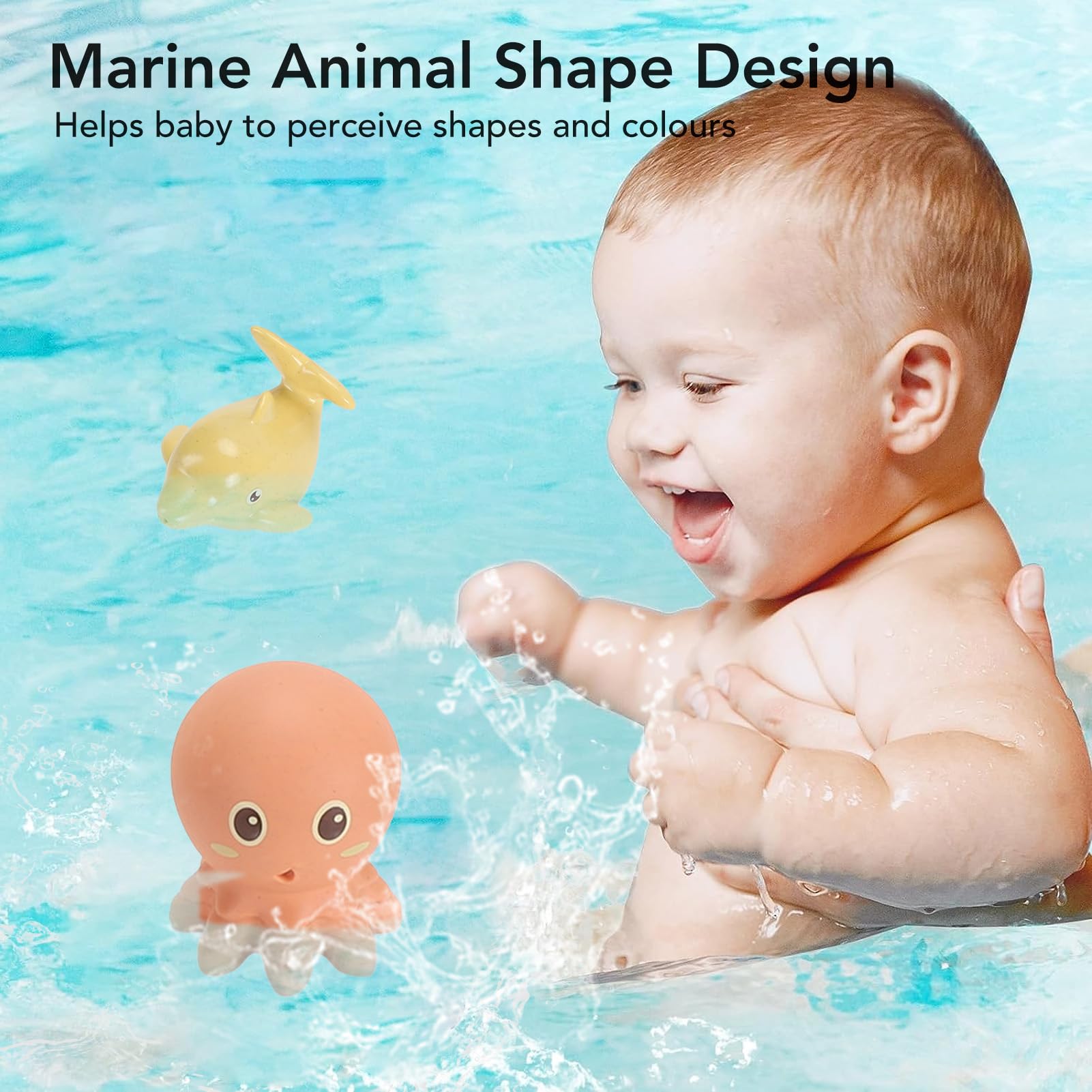 Ocean Animal Bath Toys for Kids - Fun Floating Bathtub Toys for Water Play & Sensory Learning | Perfect for Toddlers, Baby Bath Time & Pool Parties