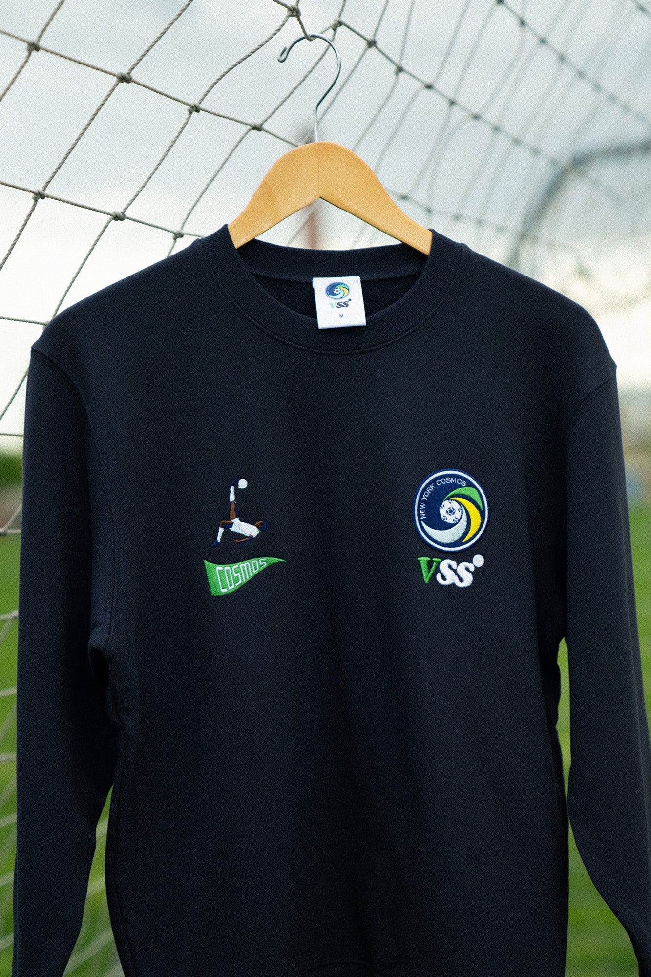 VSS Studio x New York Cosmos Embroidered Crewneck Sweatshirt - Navy Blue Unisex Pullover for Casual Wear & Street Style Fashion