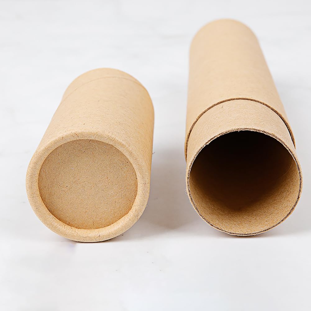5 Pack Kraft Paperboard Tubes - Round Cylinder Paper Containers for Pencils, Tea, Coffee Storage | Eco-Friendly Packaging for Office, Kitchen & Gift Wrapping