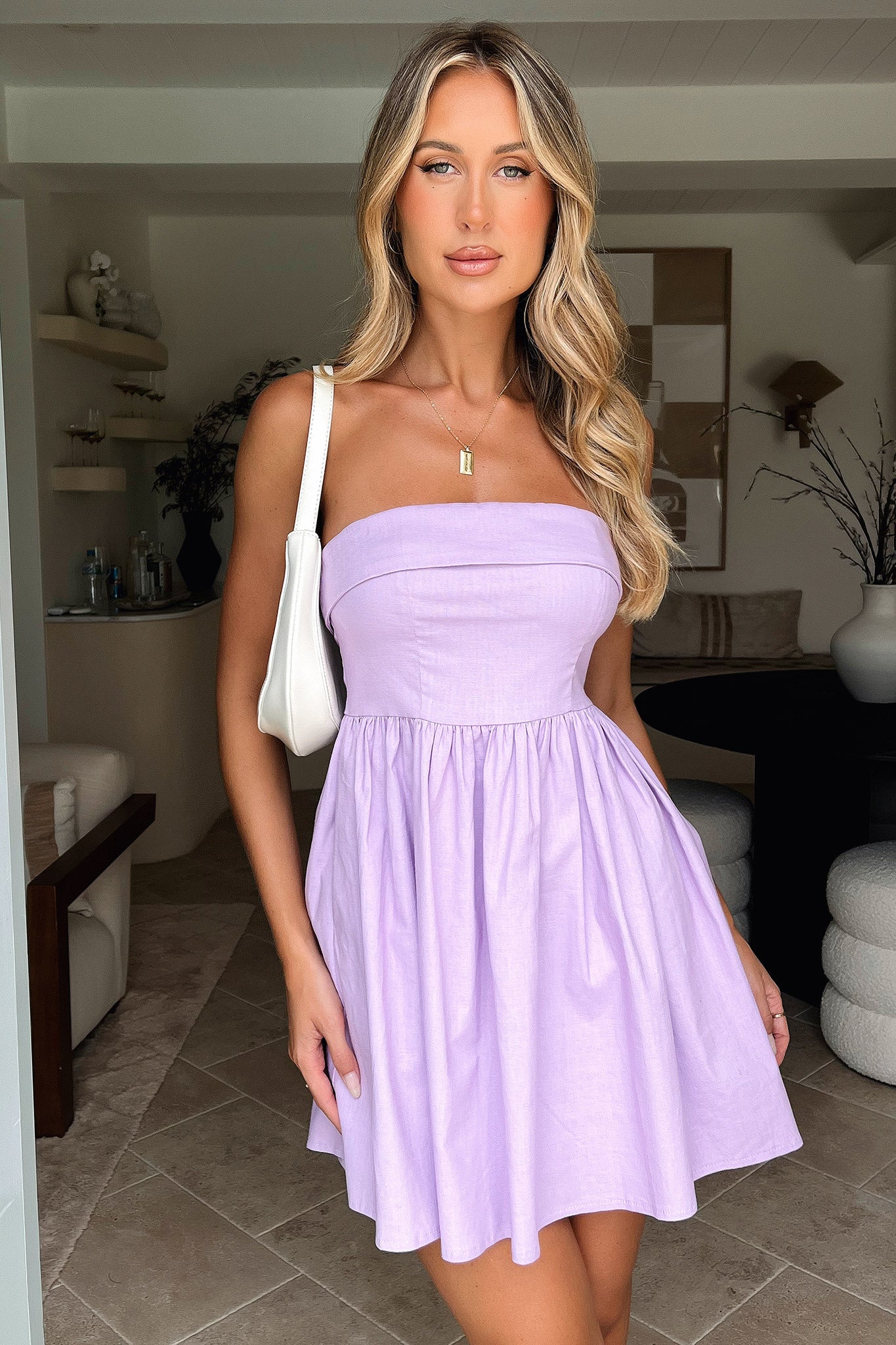 Cornell Mini Dress - Elegant Lilac Floral Summer Dress for Women | Perfect for Beach, Party & Casual Wear