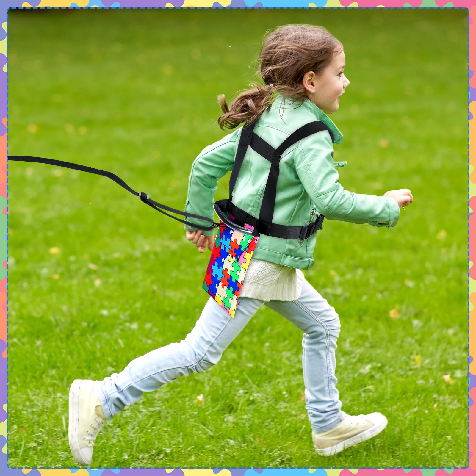 Kanayu 2-Pack Special Needs Safety Harness Leash for Kids (8-12 Years) - Adjustable Walking Harness with Handle Pouch for Autism & ADHD - Ideal for Outdoor Walks, Shopping & Travel