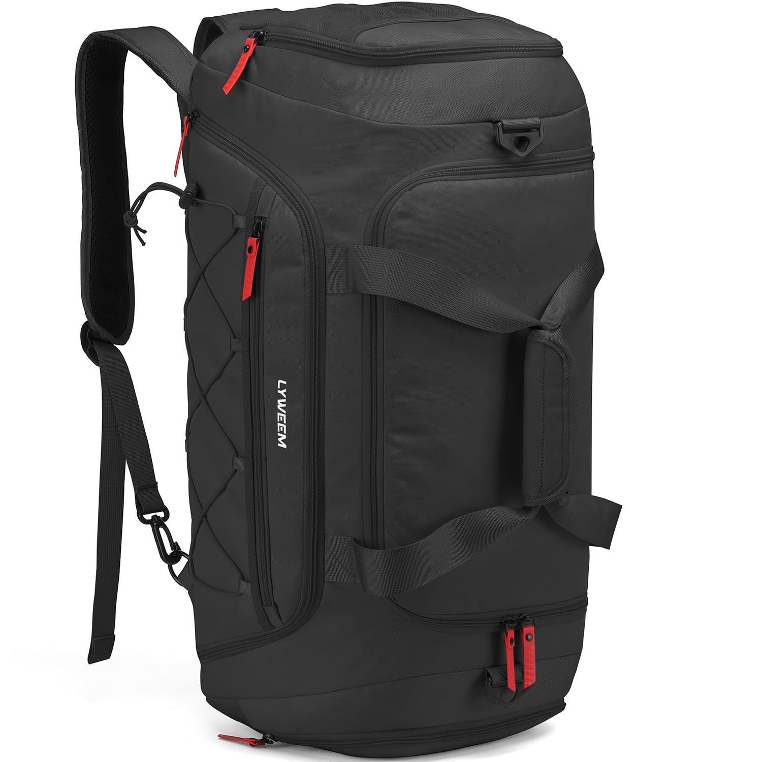 **40L Travel Duffle Backpack for Men - Waterproof Gym Bag with Wet Pocket & Shoe Compartment, Carry-On Weekender Overnight Bag for Sports, Travel & Workout - Perfect for Gym, Business Trips & Weekend Getaways (Black)**