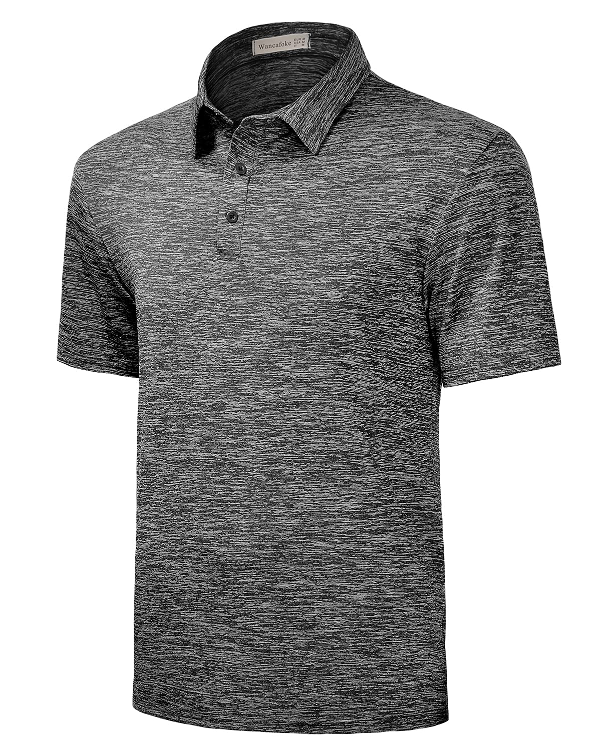 Wancafoke Men's Short Sleeve Polo Shirt - Moisture Wicking Golf Shirt with Collar - Breathable Performance T-Shirt for Casual Wear, Sports & Outdoor Activities