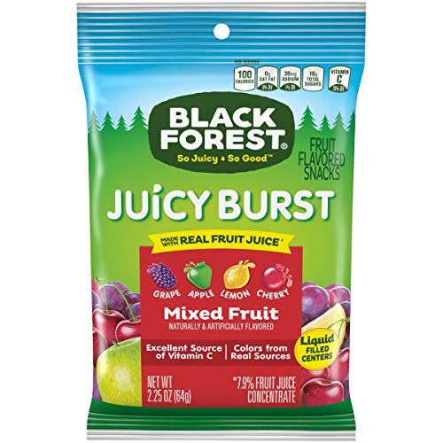 Black Forest Juicy Bursts Mixed Fruit Snacks - 48 Count (2.25 Oz Packs) | Healthy Gluten-Free Treat for Kids Lunchboxes, Office Snacks & On-The-Go Energy