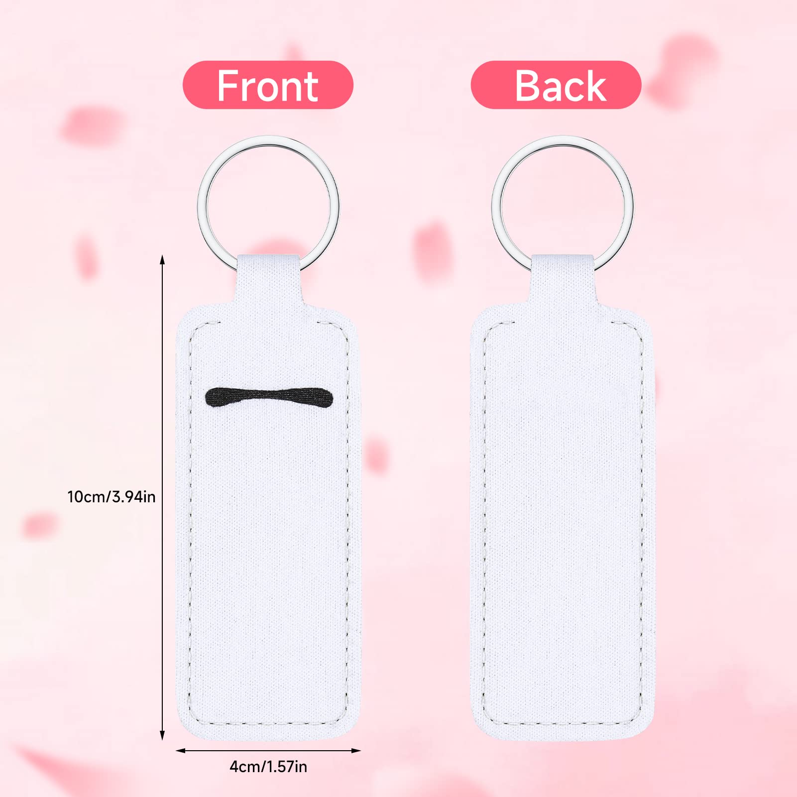 Valyria Sublimation Blanks - 20-Piece White Rectangle Chapstick & Lipstick Holder Keychains - Bulk Keychain Accessories for Cosmetics - Perfect for Gifts, Promotions & Personal Use