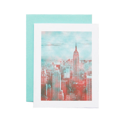 NYC Skyscrapers Greeting Card - New York City Skyline Postcard for Travel Lovers, Perfect for Birthday, Thank You & Holiday Cards