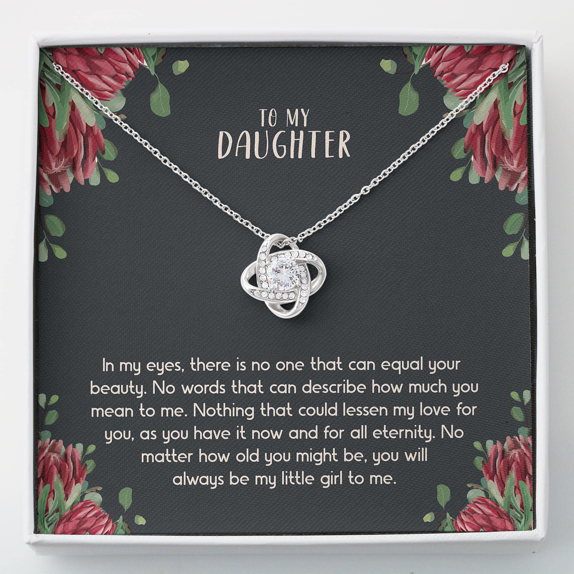 Personalized Birthday Necklace Gift for Daughter from Parents - 'To My Little Girl' Pendant with Message Card | Thoughtful Jewelry Present for Daughter's Birthday, Graduation & Special Occasions
