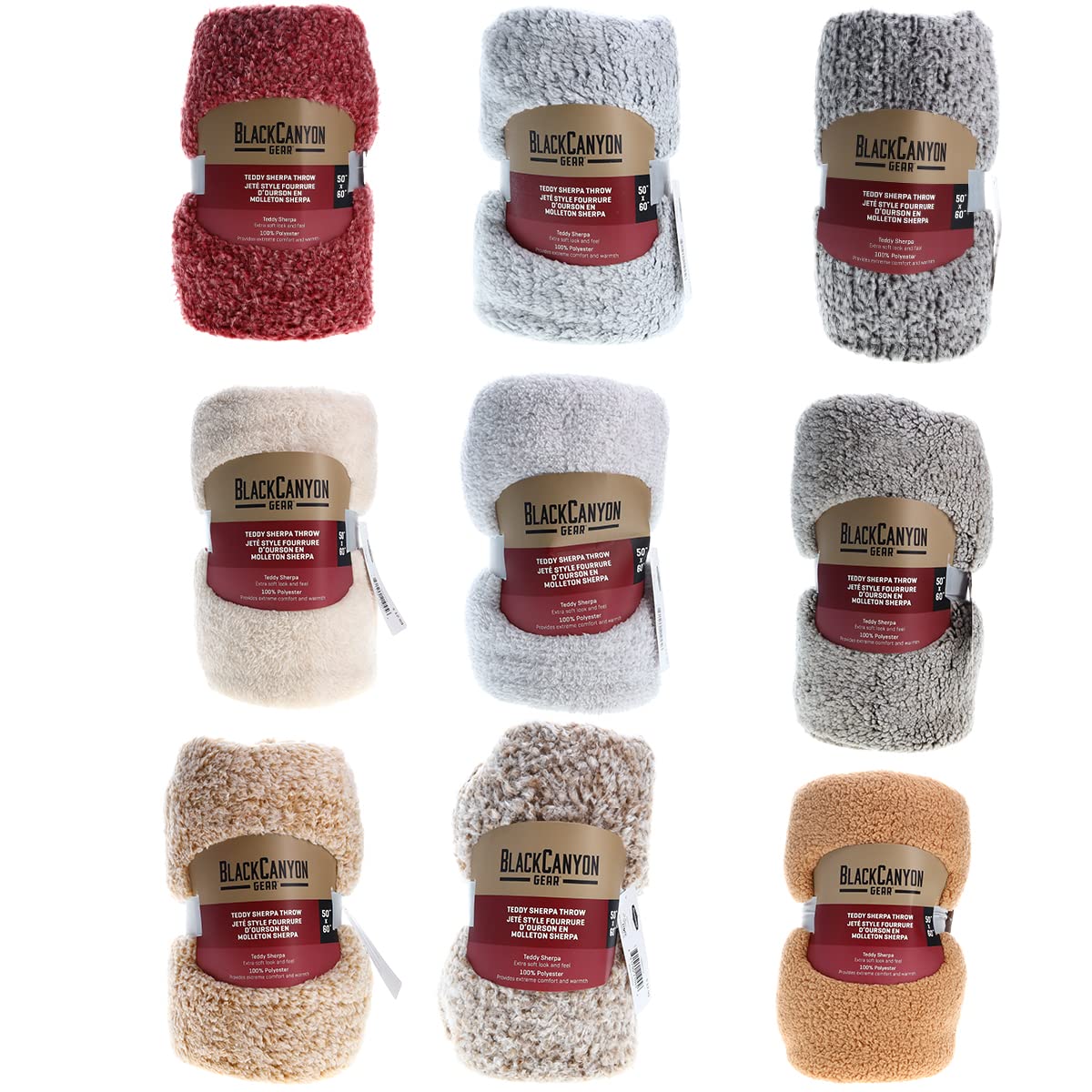 Super Soft Boucle Teddy Sherpa Throw Blanket - 50x60 Inch Fuzzy Fleece Blanket for Couch, Bed & Sofa - Cozy Faux Fur Blanket for Winter, Home Decor & Gift Ideas