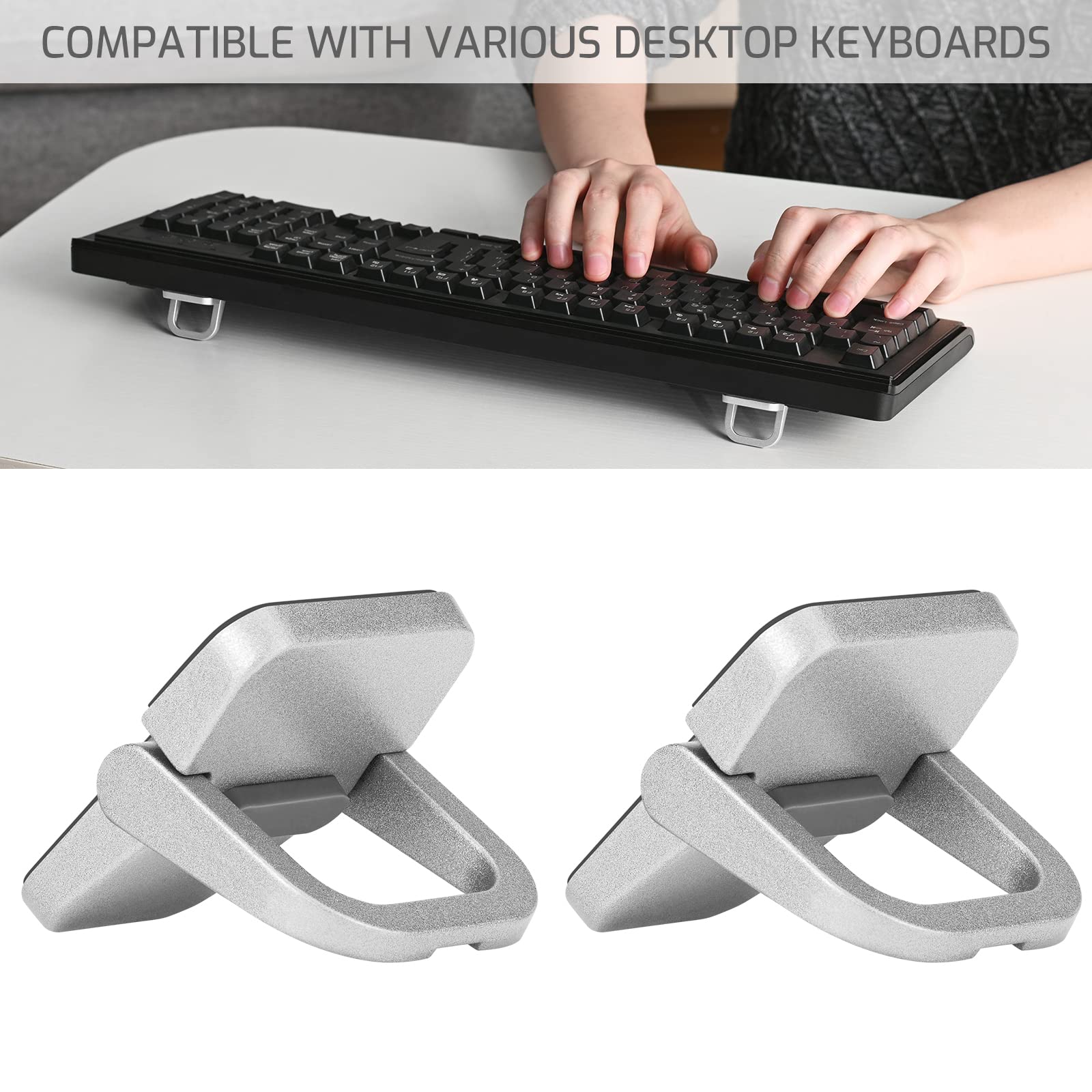 2 Pack Portable Invisible Laptop Stand - Mini Aluminum Laptop Riser with Self-Adhesive Base, Foldable Cooling Stand for 12-17 Inch Laptops (Silver) | Perfect for Home Office, Travel & Ergonomic Workspace Setup