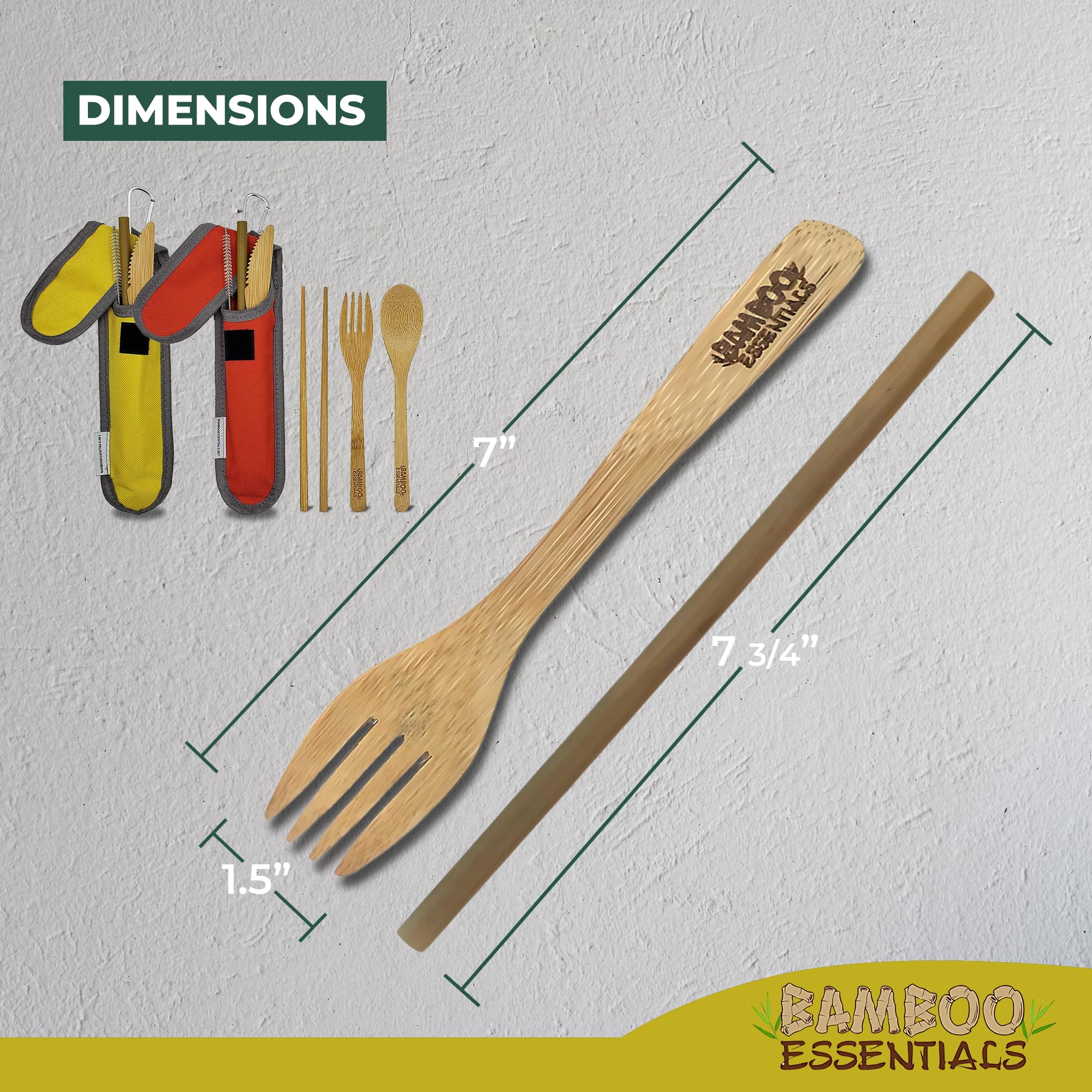 Travel Utensil Set with Case - Fork, Knife, Spoon for Camping & Picnics
