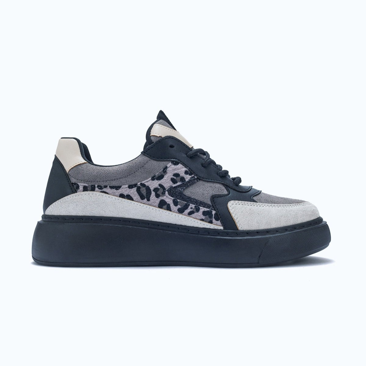 Ida Dark Grey Platform Sneakers for Women - Chunky Comfortable Casual Shoes | Perfect for Streetwear, Daily Wear & Fashion Outfits